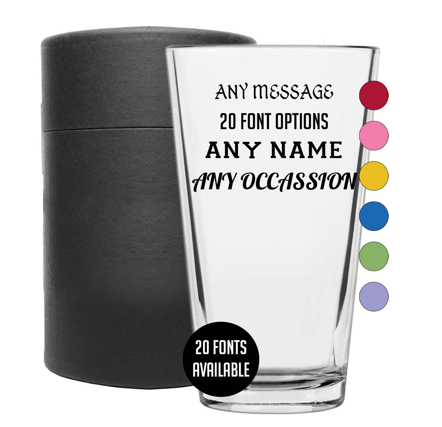 Custom 16oz Pint Beer Glass with Personalized Text - Unique Christmas, Birthday Gifts for Men & Dad - Perfect for Home Bars, Parties & Father's Day Celebrations