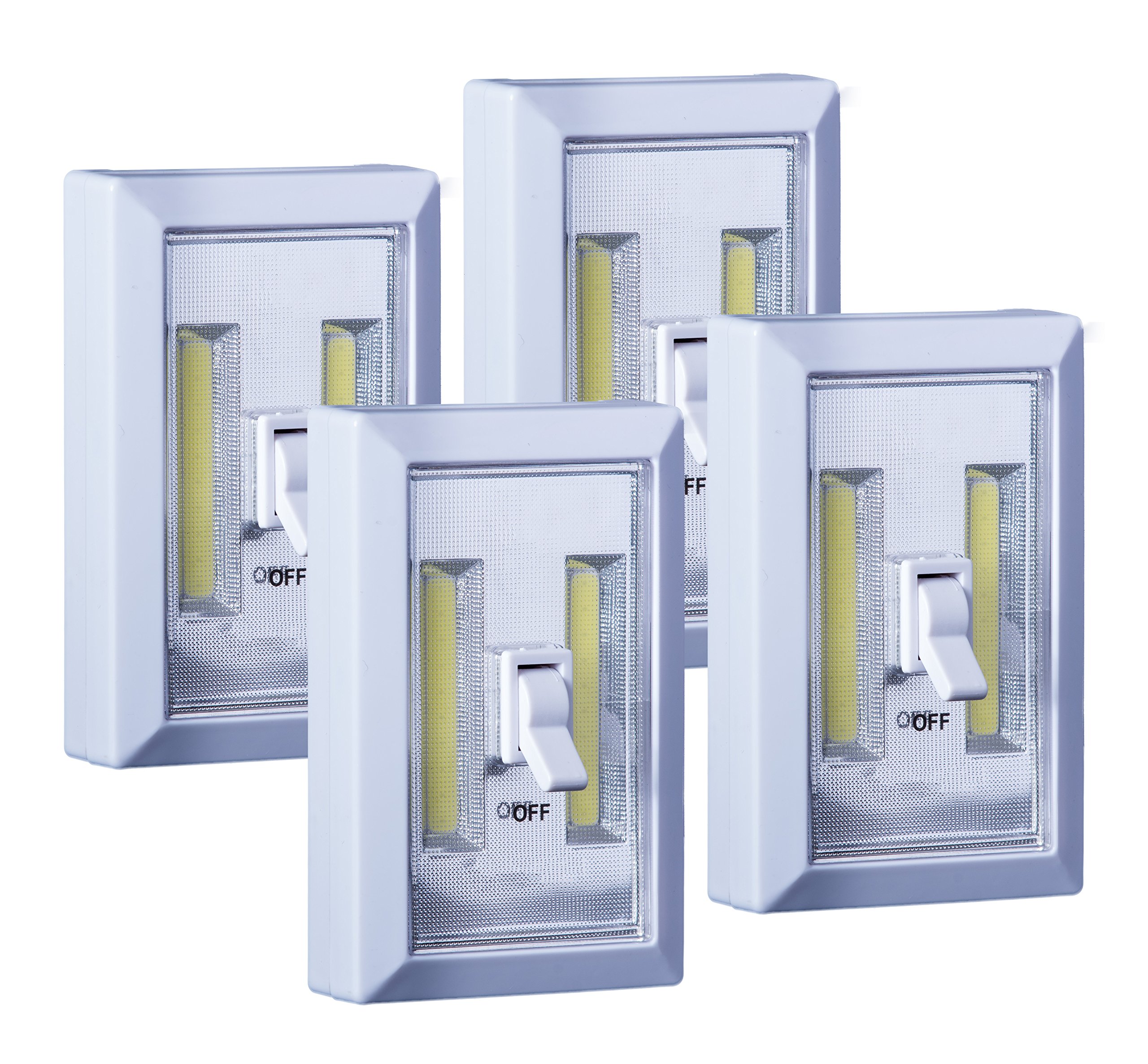 Lucia Lights Battery Operated LED Closet Lights - 200 Lumen Wireless Motion Sensor Night Lights for Hallway, Bathroom, Bedroom, Kitchen, Stairs & Wardrobe - Safe Under Cabinet & Emergency Lighting - Pack of 8 (4 Packs) - Perfect for Power Outages, Nighttime Navigation & Child Safety