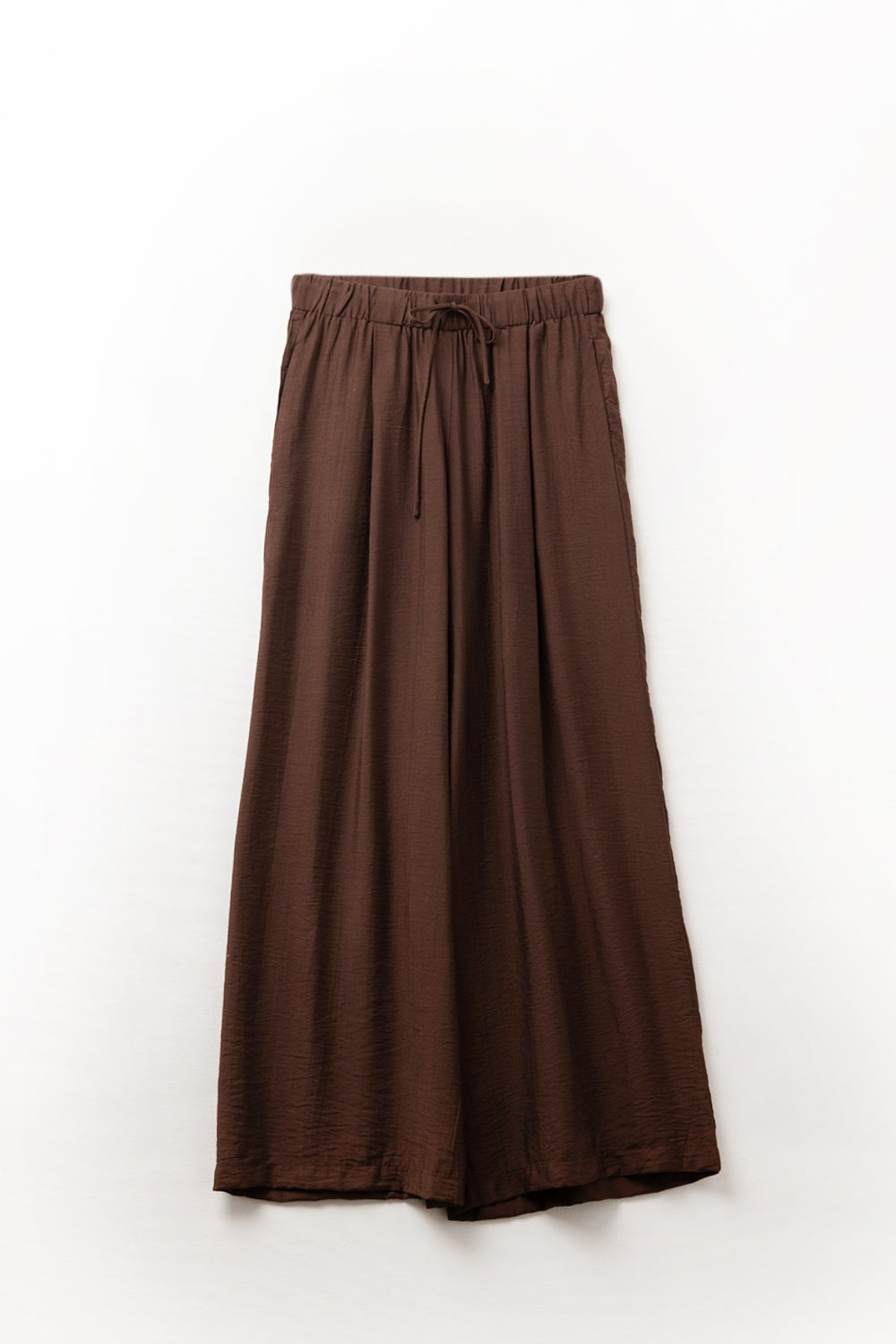 Lightweight Viscose Wide Leg Brown Pants for Women - Comfortable & Stylish for Casual Wear, Office, and Travel