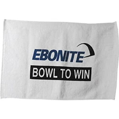 Premium Ebonite Deluxe Logo White Cotton Bowling Towel 16