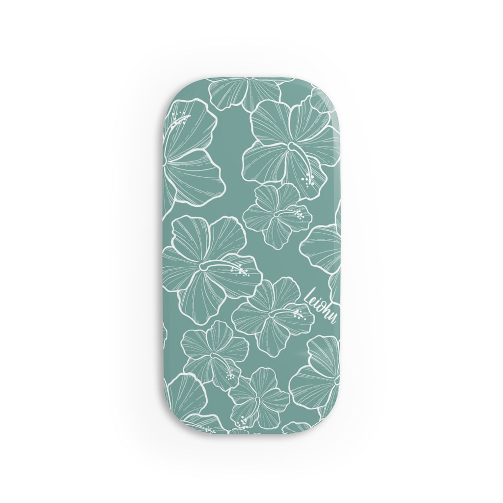 Premium Hibiscus Teal Phone Grip - Non-Slip Phone Holder with Strong Adhesive - Perfect for iPhone, Samsung & Smartphones - Ideal for Gym, Driving & Outdoor Activities