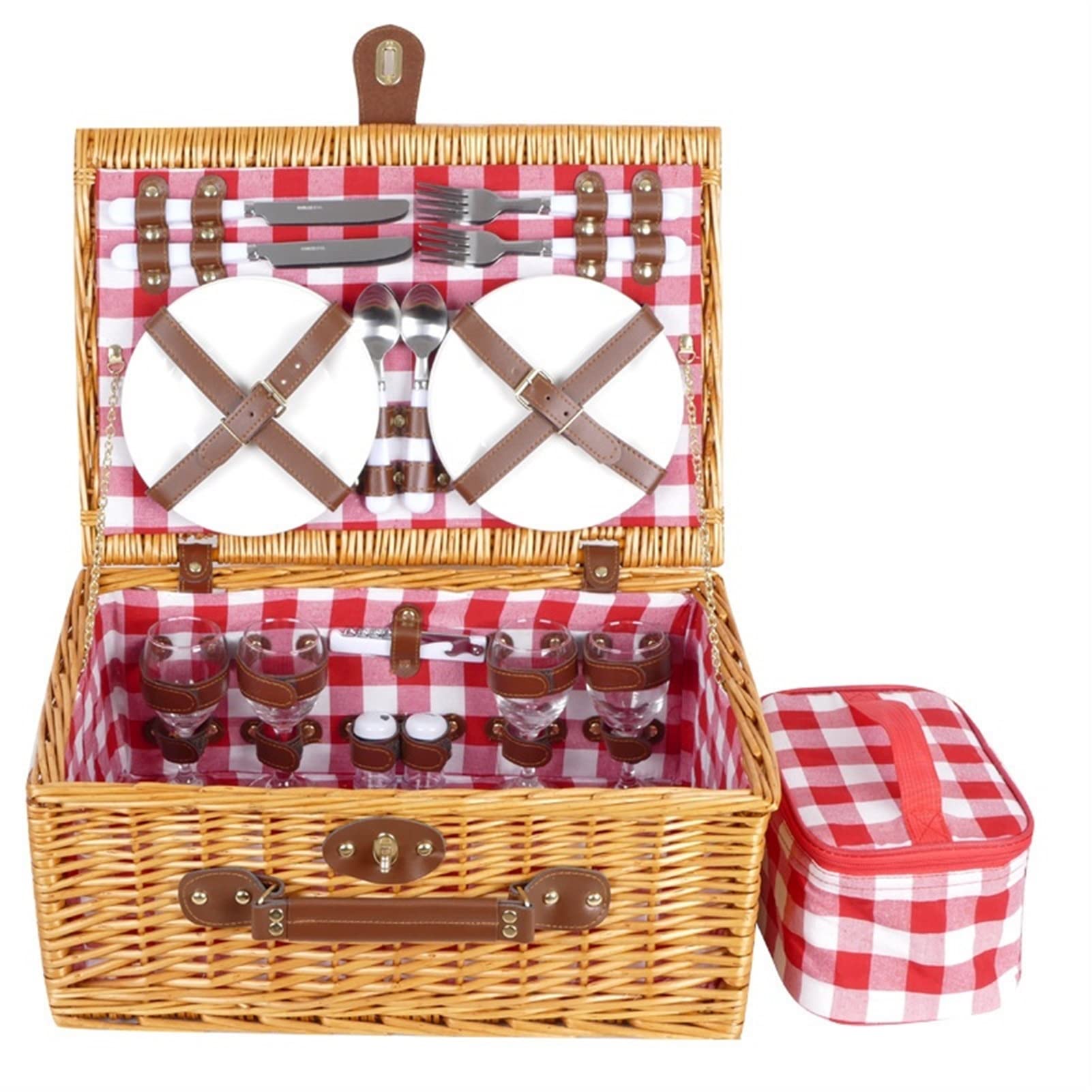 Portable Rattan Picnic Basket with Lid - Multifunctional Storage for Camping, Easter, Weddings & Outdoor Gatherings | Perfect for Picnics, Gift Giving & Home Decor (Color: 06)