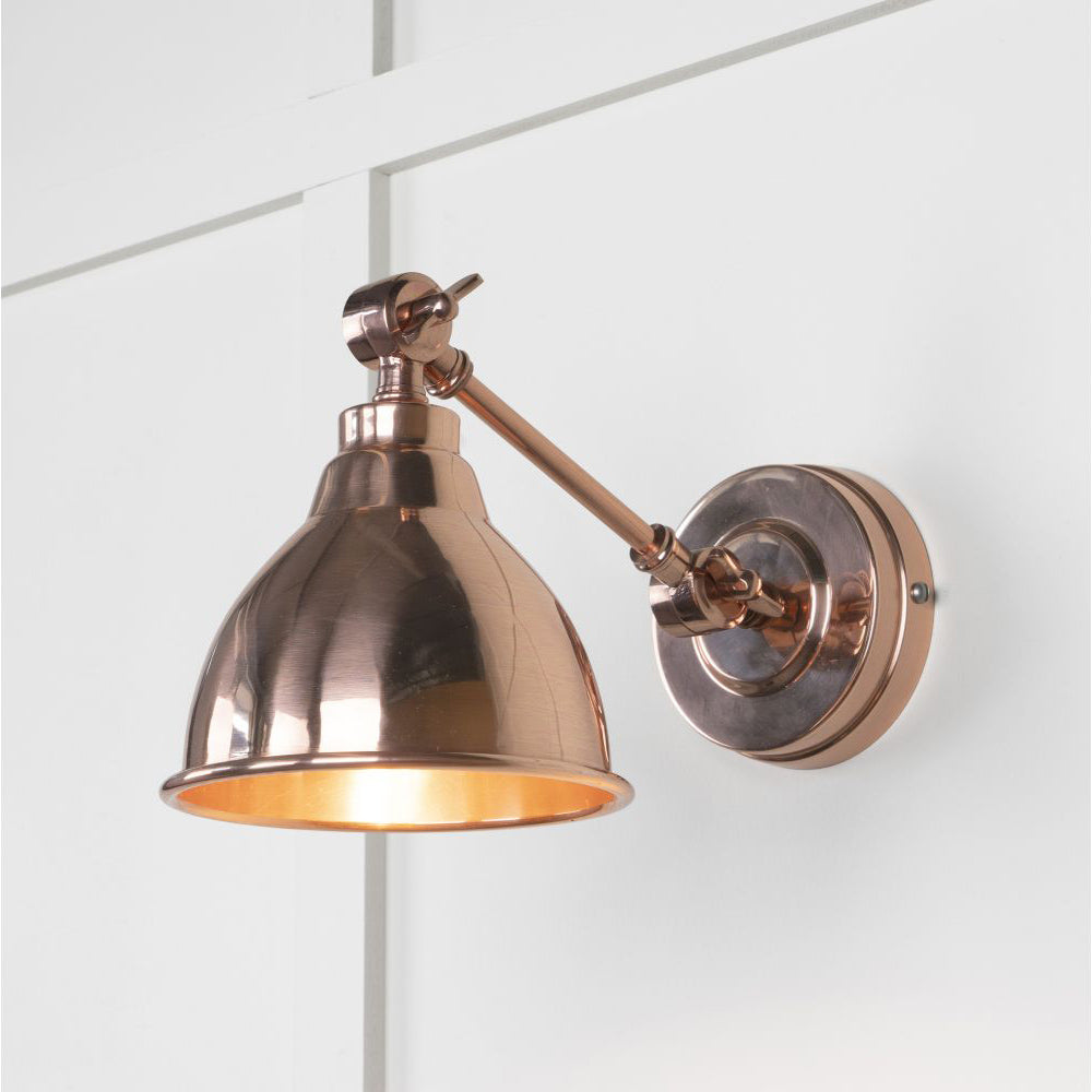 Smooth Copper Brindley Wall Light - Modern Indoor/Outdoor Sconce for Living Room, Bedroom, Patio & Hallway Lighting