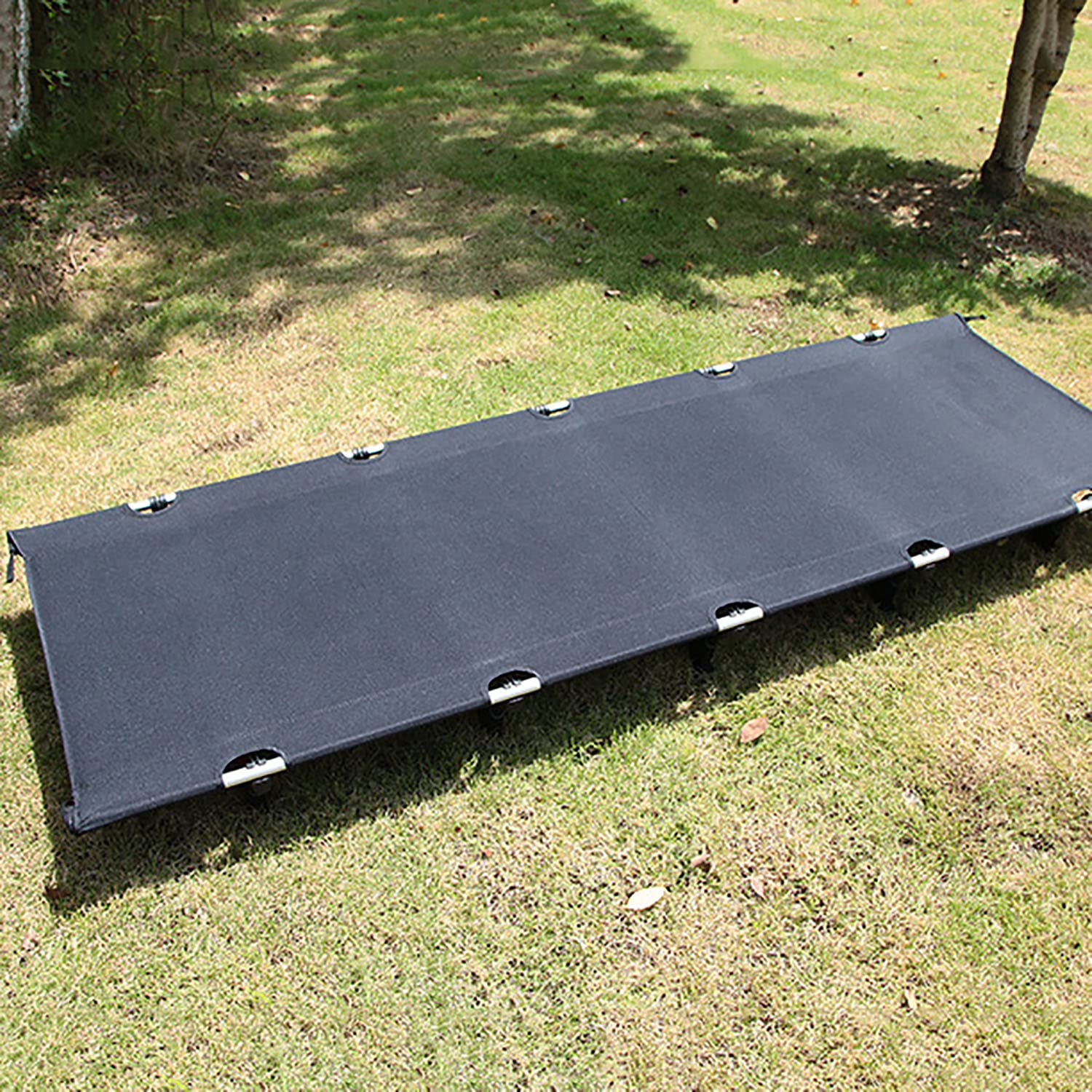 Ultralight Folding Camping Cot - Portable Outdoor Bed for Camping, Hiking & Travel - Comfortable Sleeping Cot for Base Camp, Backpacking & Mountaineering - Lightweight & Compact (Black) - Perfect for Outdoor Adventures, Emergency Preparedness & Guest Bedding