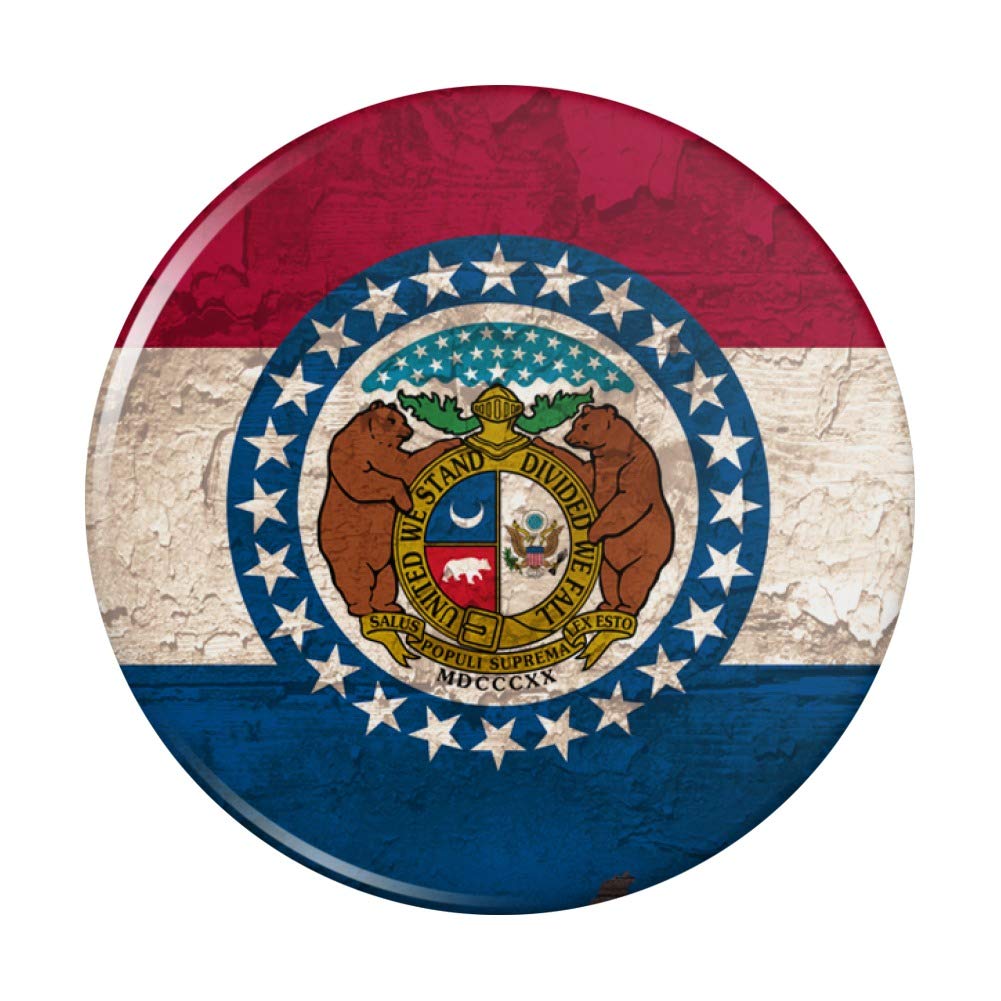 Rustic Missouri Flag Magnet for Fridge & Lockers - USA Style