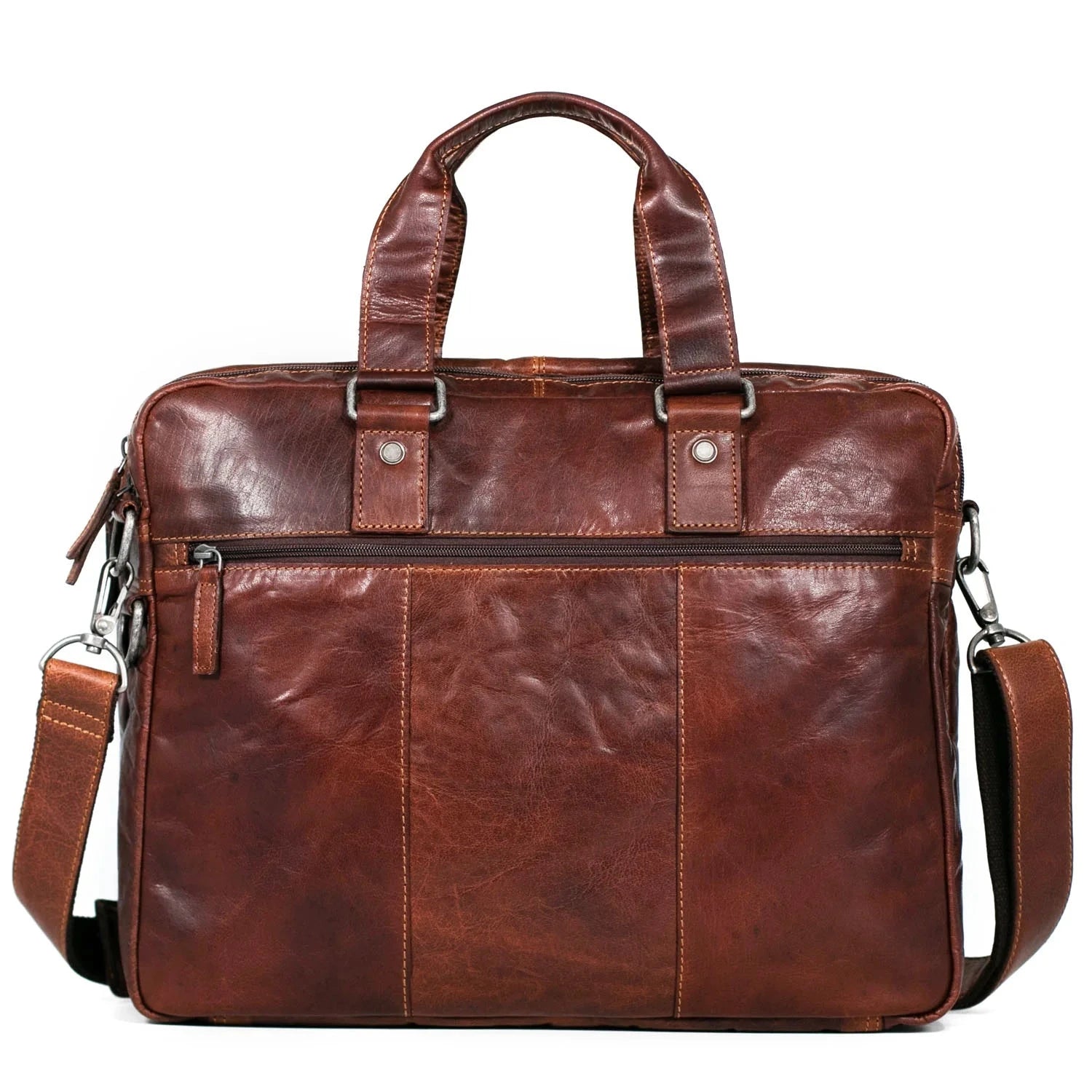Jack Georges Voyager Professional Leather Briefcase for Men - Stylish & Durable Business Laptop Bag - Perfect for Office, Work, Travel & Commuting