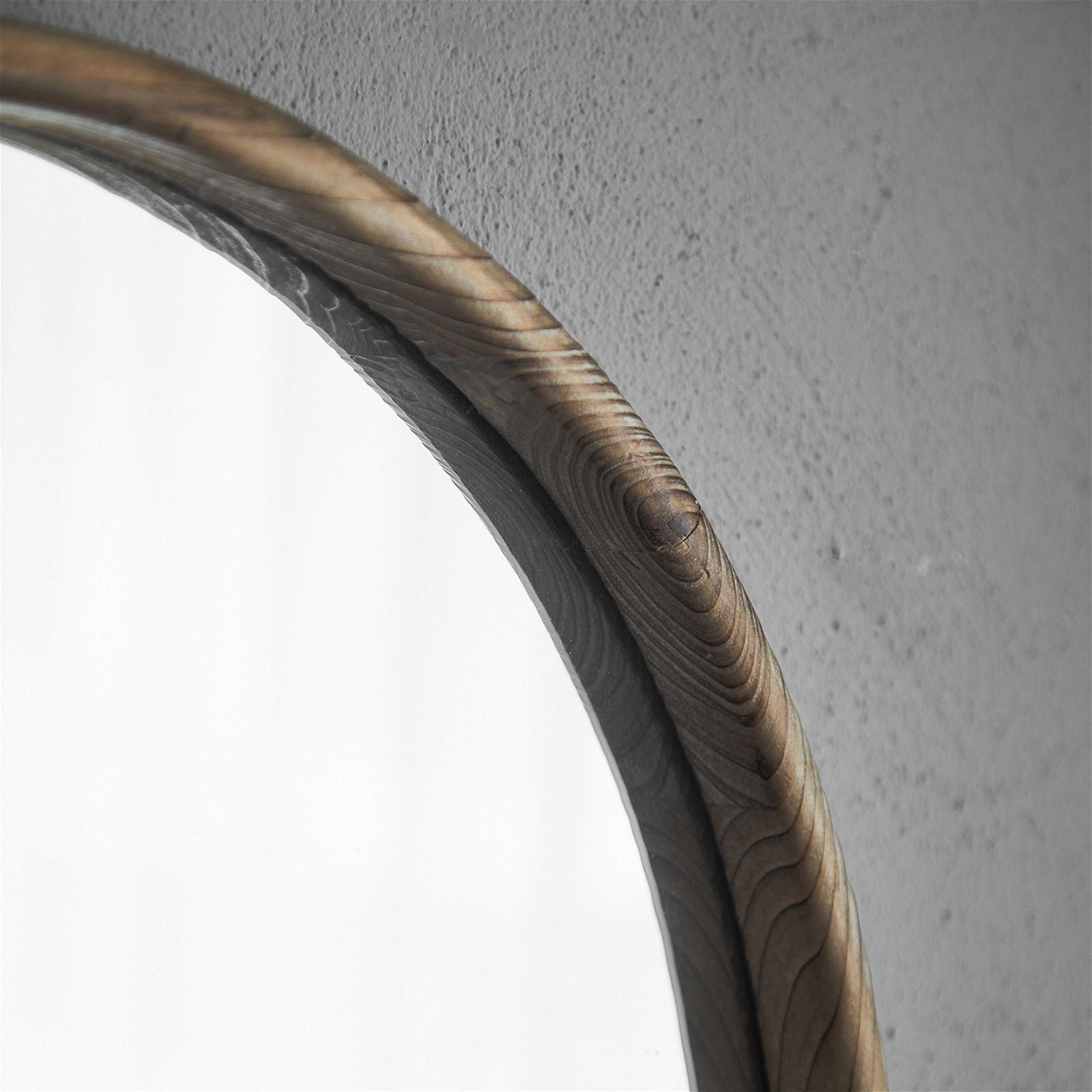 Round Grove Mirror 700mm - Natural Wood Frame by Urban Style - Perfect for Living Room, Bedroom & Bathroom Decor