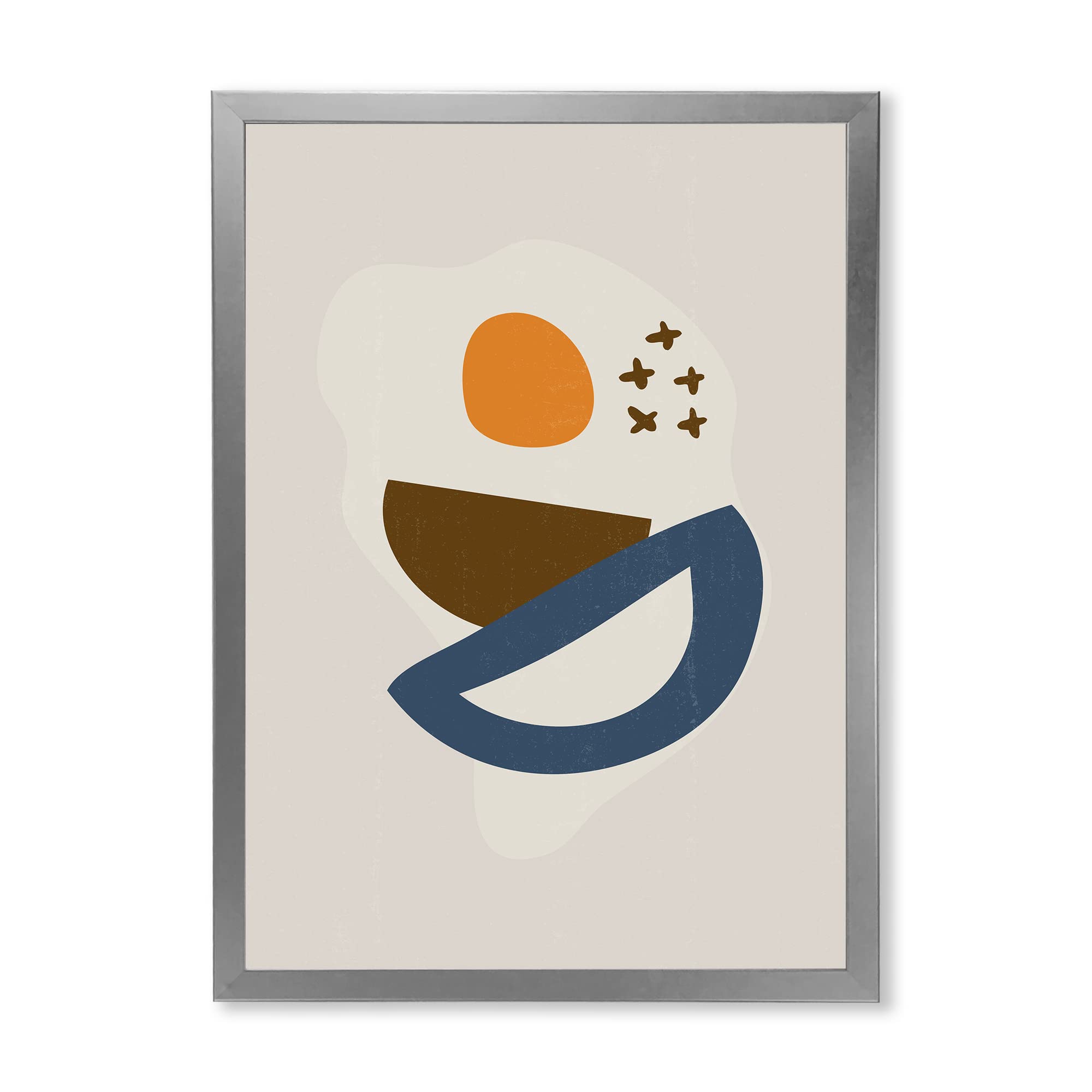 Abstract Sun Moon Geometric Print Framed Wall Art - Modern Home Decor for Living Room, Bedroom & Office