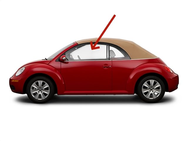Volkswagen New Beetle 2-Door Convertible Left Side Driver Door Window Glass Replacement (2003-2010) - Perfect Fit for Smooth Operation & Road Safety