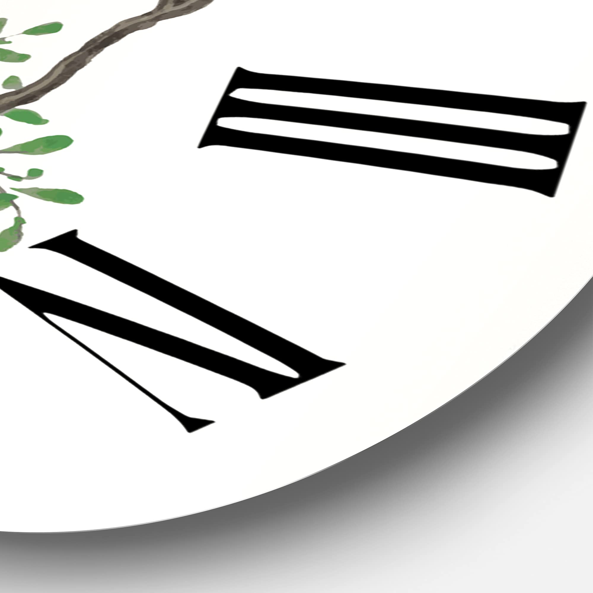DesignQ Traditional Large Wall Clock - Two Chinese Birds on Flowering Tree Branch - Elegant Animal-Themed Home Decor for Living Room, Bedroom & Office
