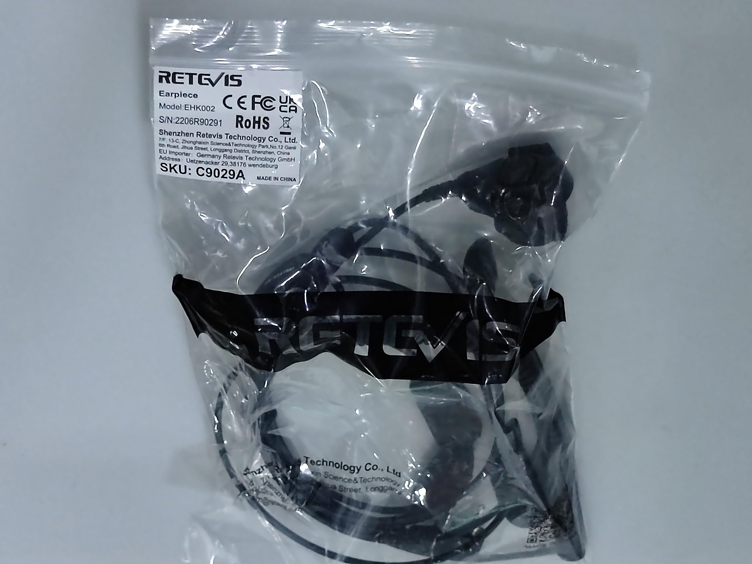 Retevis 2-Pin Walkie Talkie Earpiece Headset - Behind-the-Head Design with Finger PTT Button - Compatible with RT24 RT22 RT27 RT21 RT1 RT3S RT5 RT5R RT7 Kenwood WOUXUN HYT Radios (2 Pack) - Perfect for Security, Construction, and Event Staff Communication