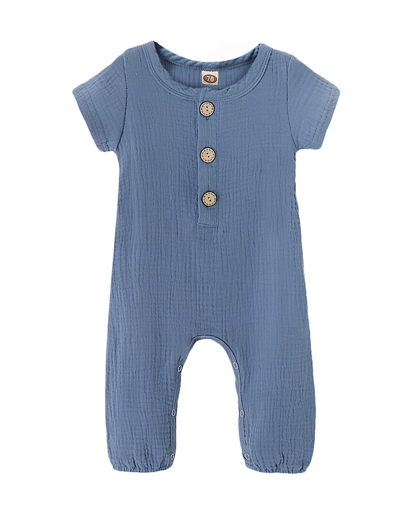 SAEABY Baby Girl Clothes - Newborn Cotton Linen Romper Jumpsuit | Soft Short Sleeve One-Piece Outfit for Infants 0-24 Months | Perfect for Summer, Playdates & Photo Shoots