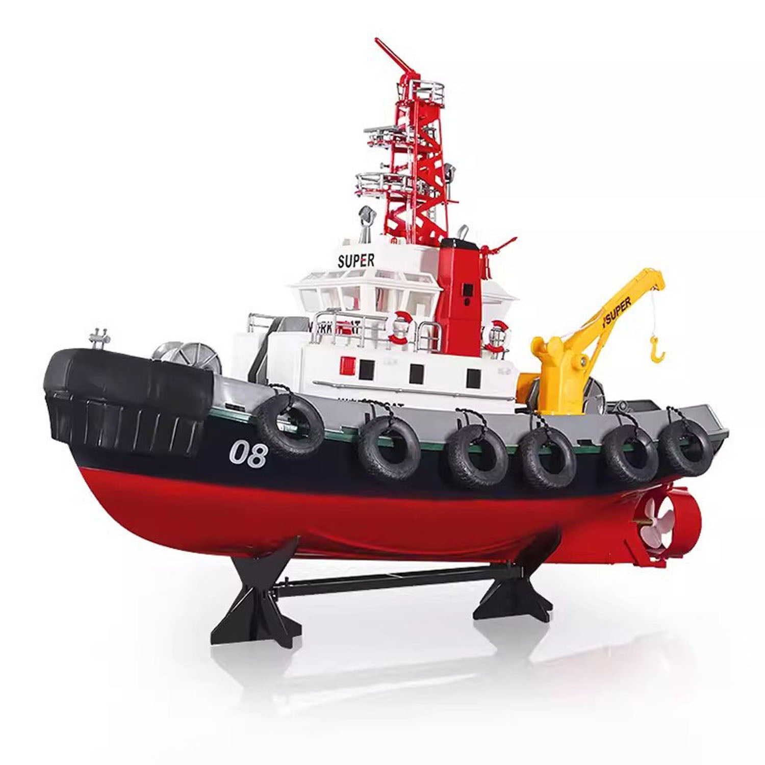 Heng Long 2.4G RC Fire Fighting Boat with Water Spray - Remote Control DIY Hobby Model Ship (60x23x45cm) - ESC Motor & Servo Included for Pool, Lake & Outdoor Water Play
