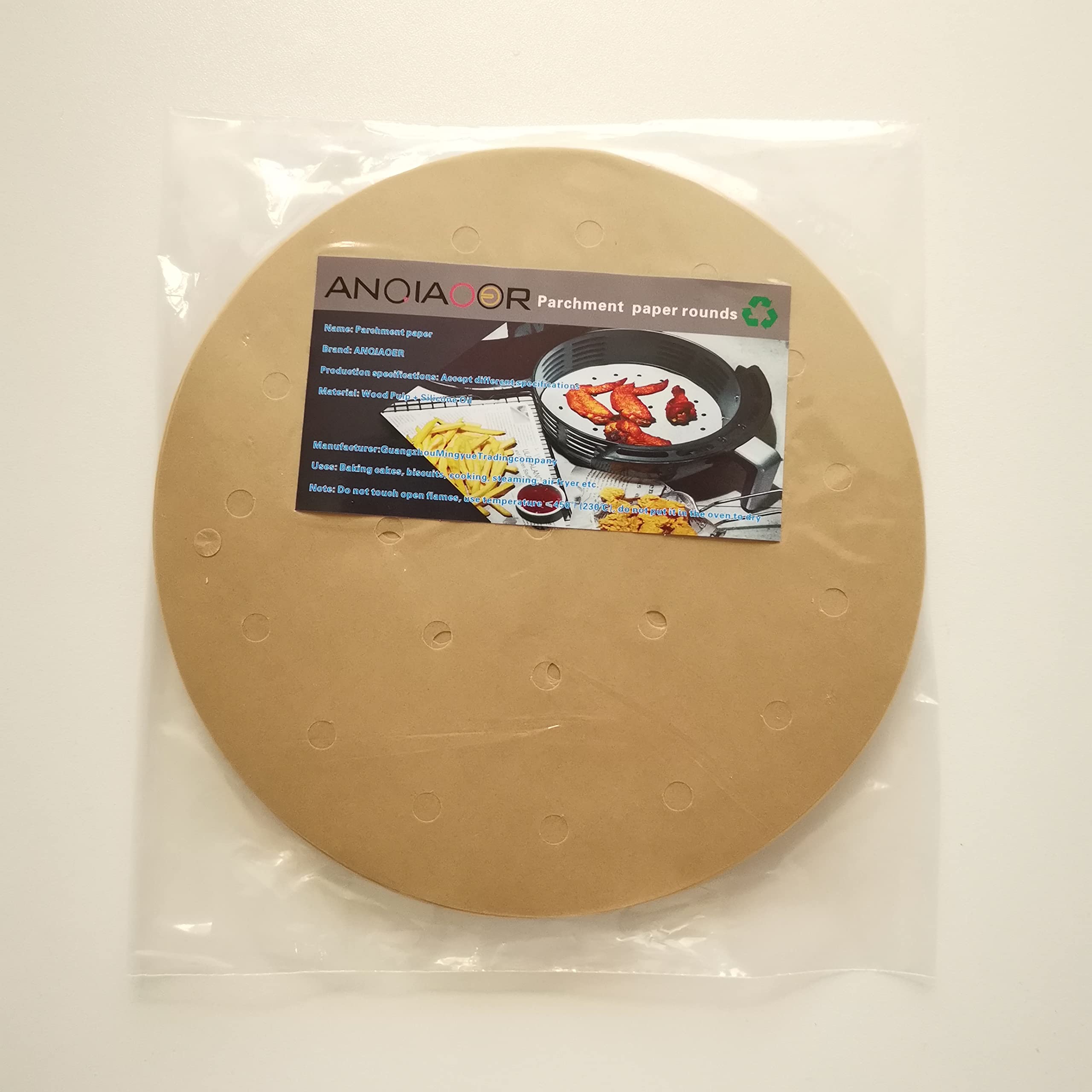 9-Inch Precut Air Fryer Parchment Paper Liners - 200 Unbleached Non-Stick Baking Sheets with Holes for Healthy Cooking | Perfect for Air Fryers, Ovens & Baking | Reusable & Eco-Friendly