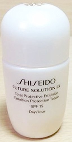 Shiseido FUTURE SOLUTION LX Total Protective Emulsion SPF15 - 15ml Travel Size Moisturizer for Face - Anti-Aging & Hydrating Skincare - Perfect for On-the-Go & Air Travel