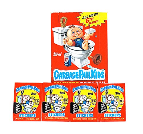 Vintage GPK Topps Garbage Pail Kids 6th Series Trading Cards - Lot of 4 Unopened Packs for Collectors & Nostalgic Fans | Perfect for Card Trading, Display Collections & 80s Memorabilia