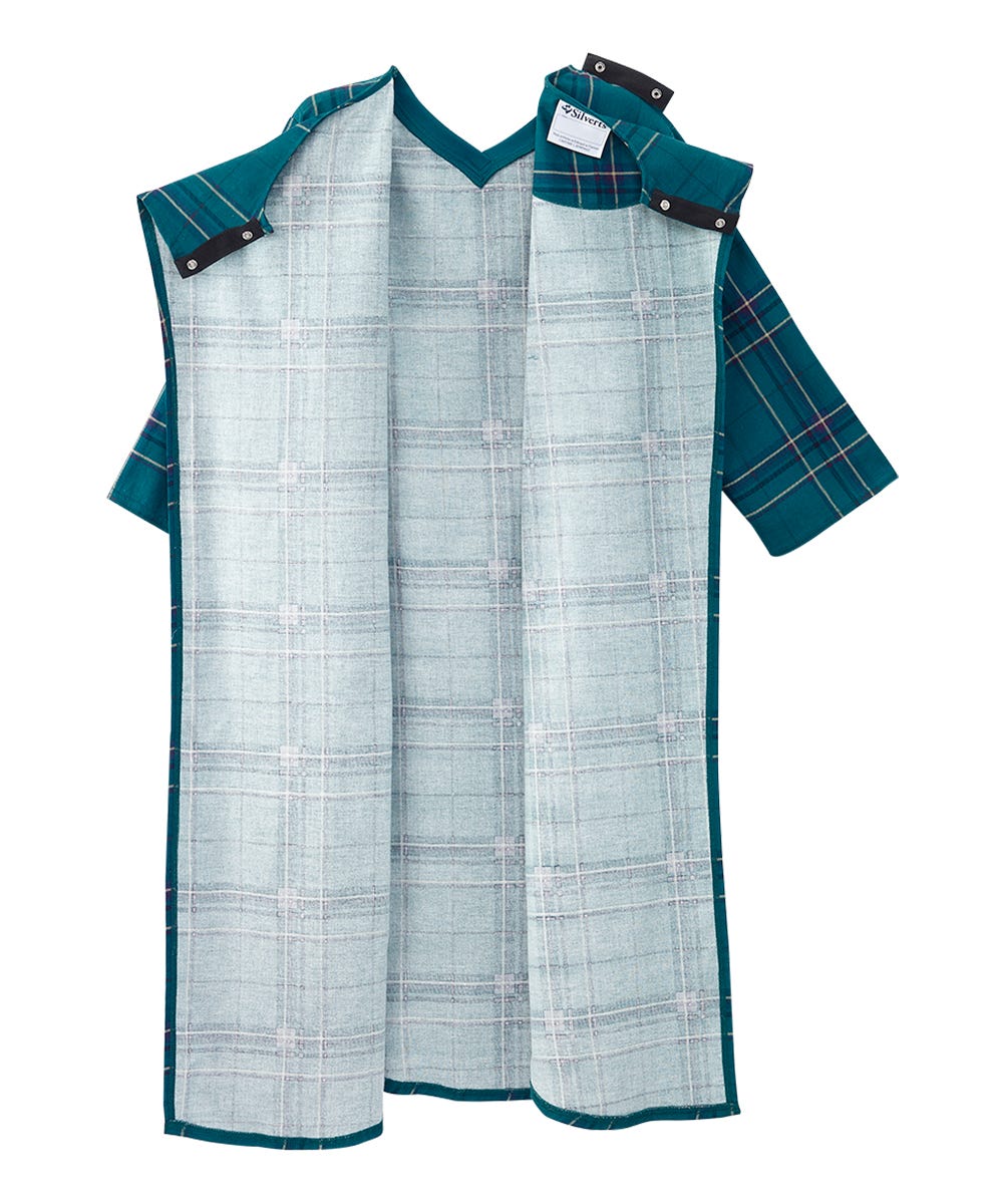 Men's Soft Flannel Hospital Gown - Comfortable Home Care Robe for Patients & Elderly - Perfect for Post-Surgery, Recovery & Nursing Home Use