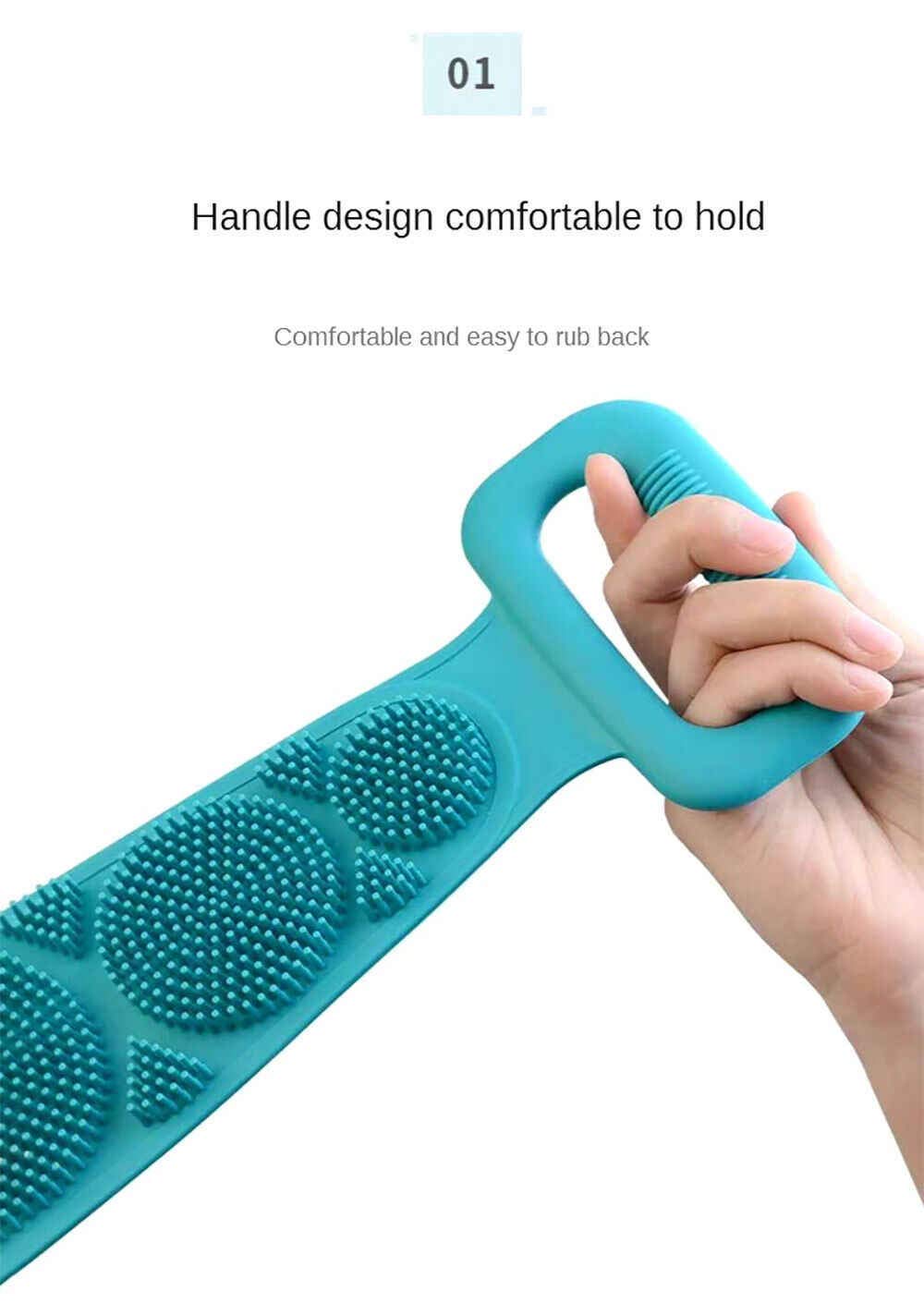 Cloud7 Silicone Body Scrubber - Dual Sided Back Massager for Deep Skin Cleaning | Bath & Shower Essential