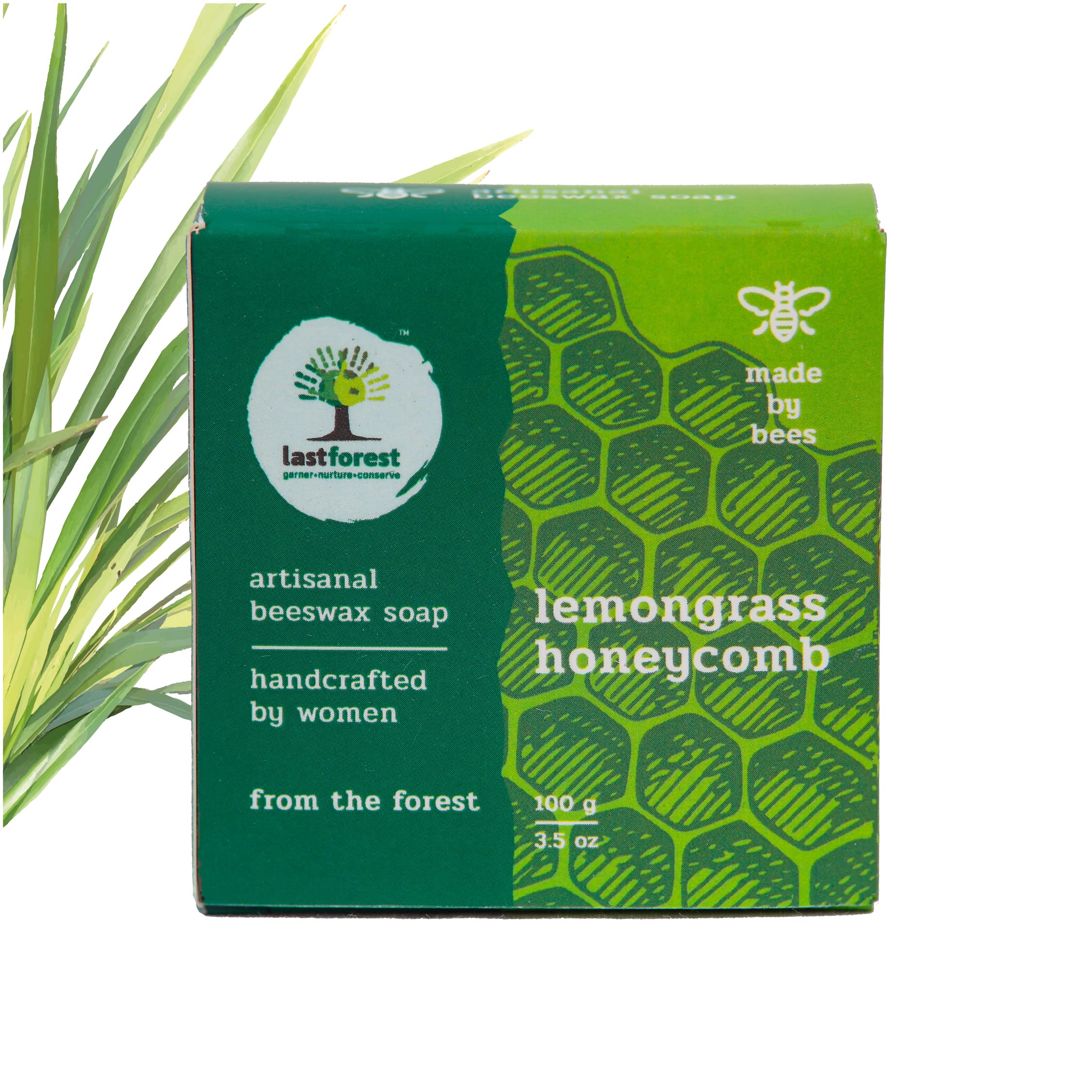 Last Forest Beeswax Soap (100g) - Natural Handmade Herbal Bath Bar for Glowing Skin | 100% Pure Ingredients with Moisturizing Beeswax | Unisex Lemongrass Scented Soap for Men & Women | Perfect for Daily Shower, Spa Day & Gift Giving