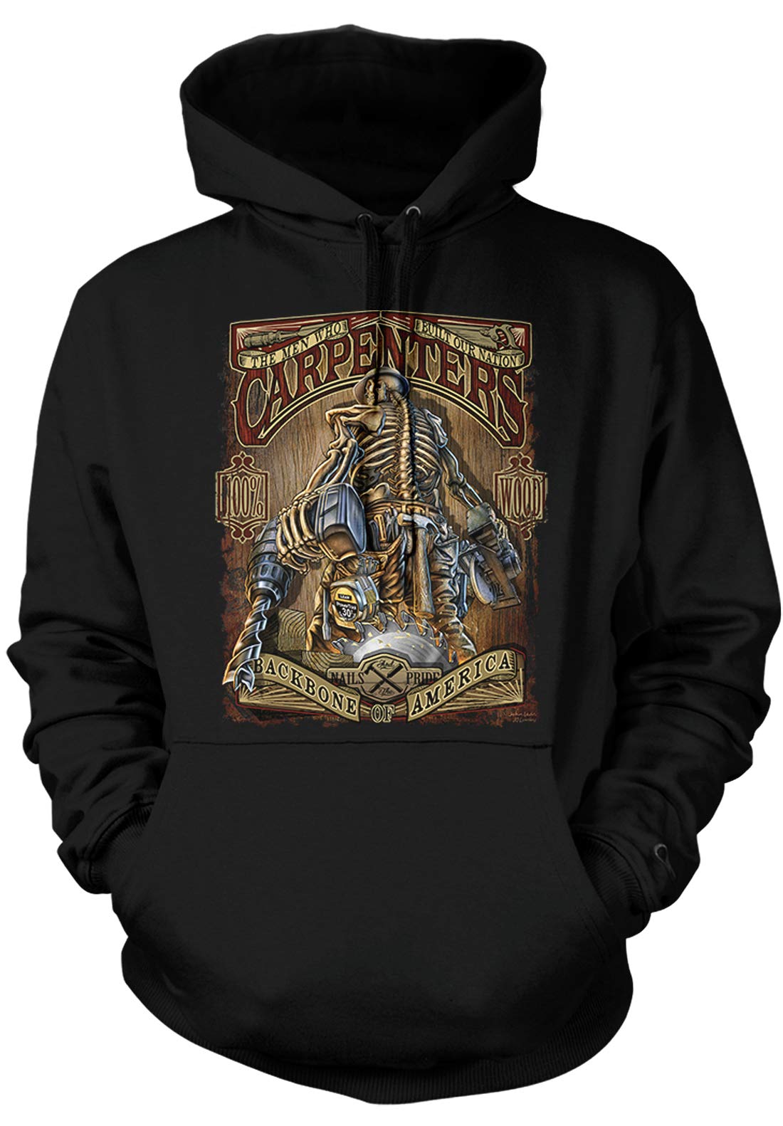 Amdesco Men's Carpenter Hooded Sweatshirt - Durable Workwear for Construction & DIY Projects | Comfortable Pullover for Outdoor Work & Casual Wear