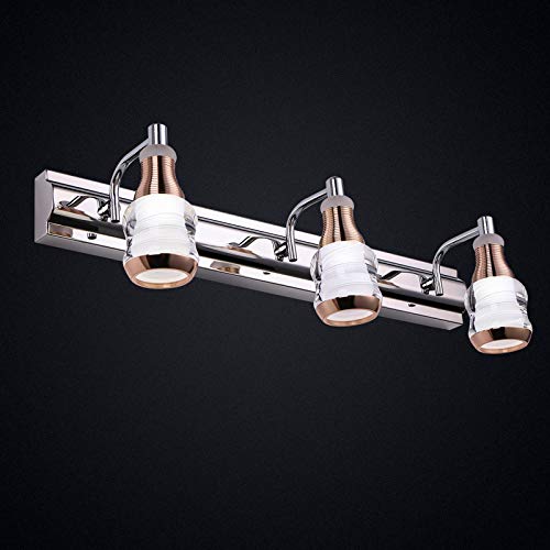 Anti-Fog LED Bathroom Mirror Light - 360° Rotating Waterproof Stainless Steel Wall Lamp with Warm White Light for Vanity, Makeup & Shaving | Perfect for Bedroom, Bathroom & Dressing Room Lighting