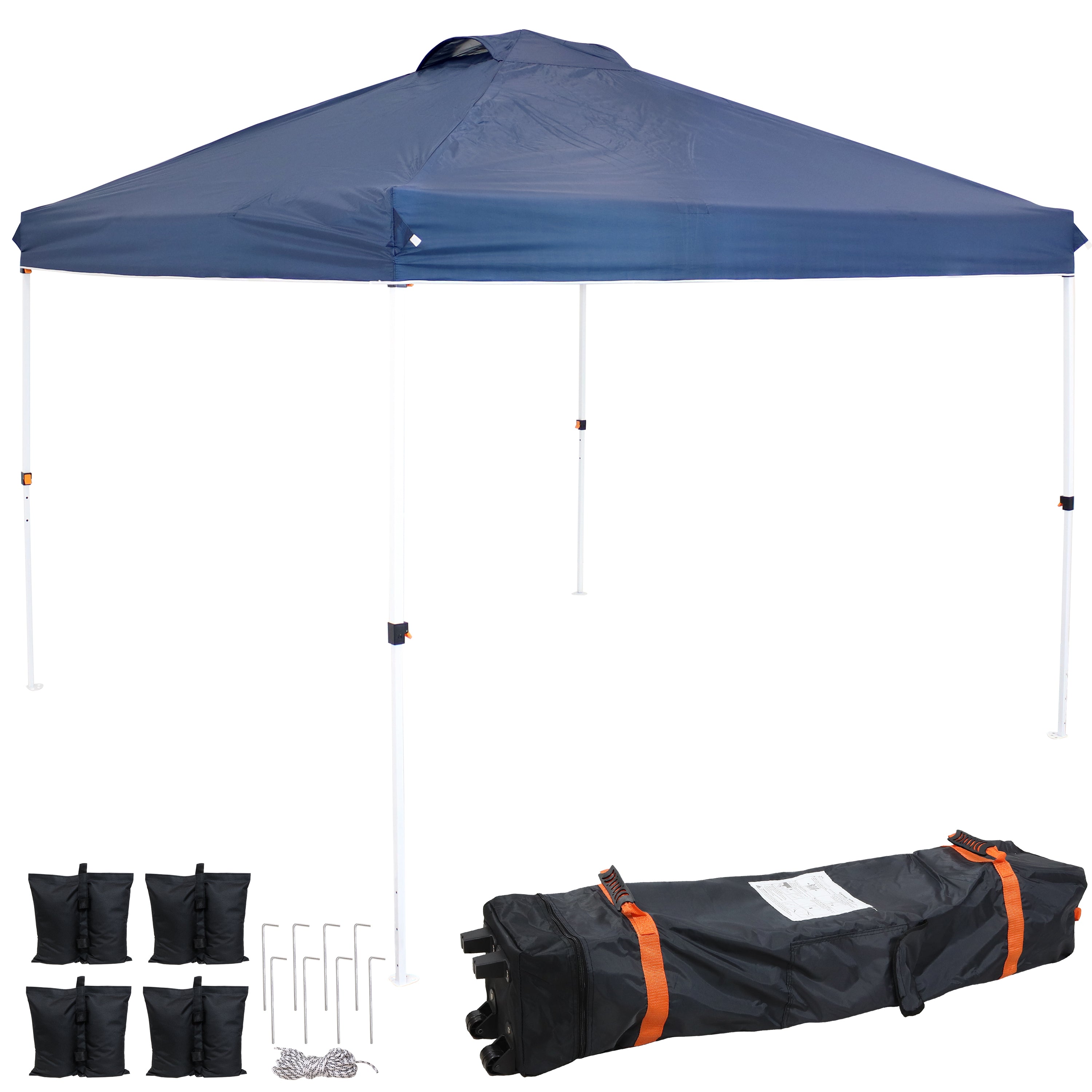 Premium Sunnydaze Pop Up Canopy Tent with Rolling Carry Bag & Sandbags - Perfect for Outdoor Events, Beach Parties, Camping, and Backyard Gatherings