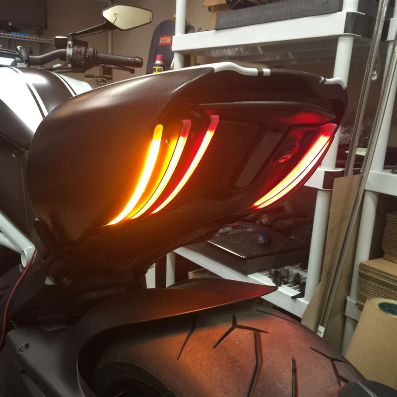 Ducati Diavel Rear Turn Signals for 2010-2019 Models - High Visibility LED Motorcycle Indicators for Night Riding & Safety