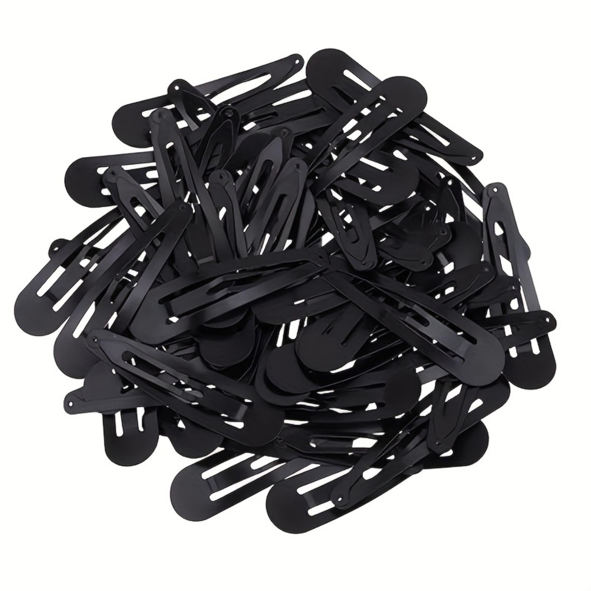 LYTIX 24-Pack Matte Black Tic Tac Hair Clips for Women - Wave Shape Snap Hair Clips, Stylish Hair Accessories for Everyday Use, Work, and Parties