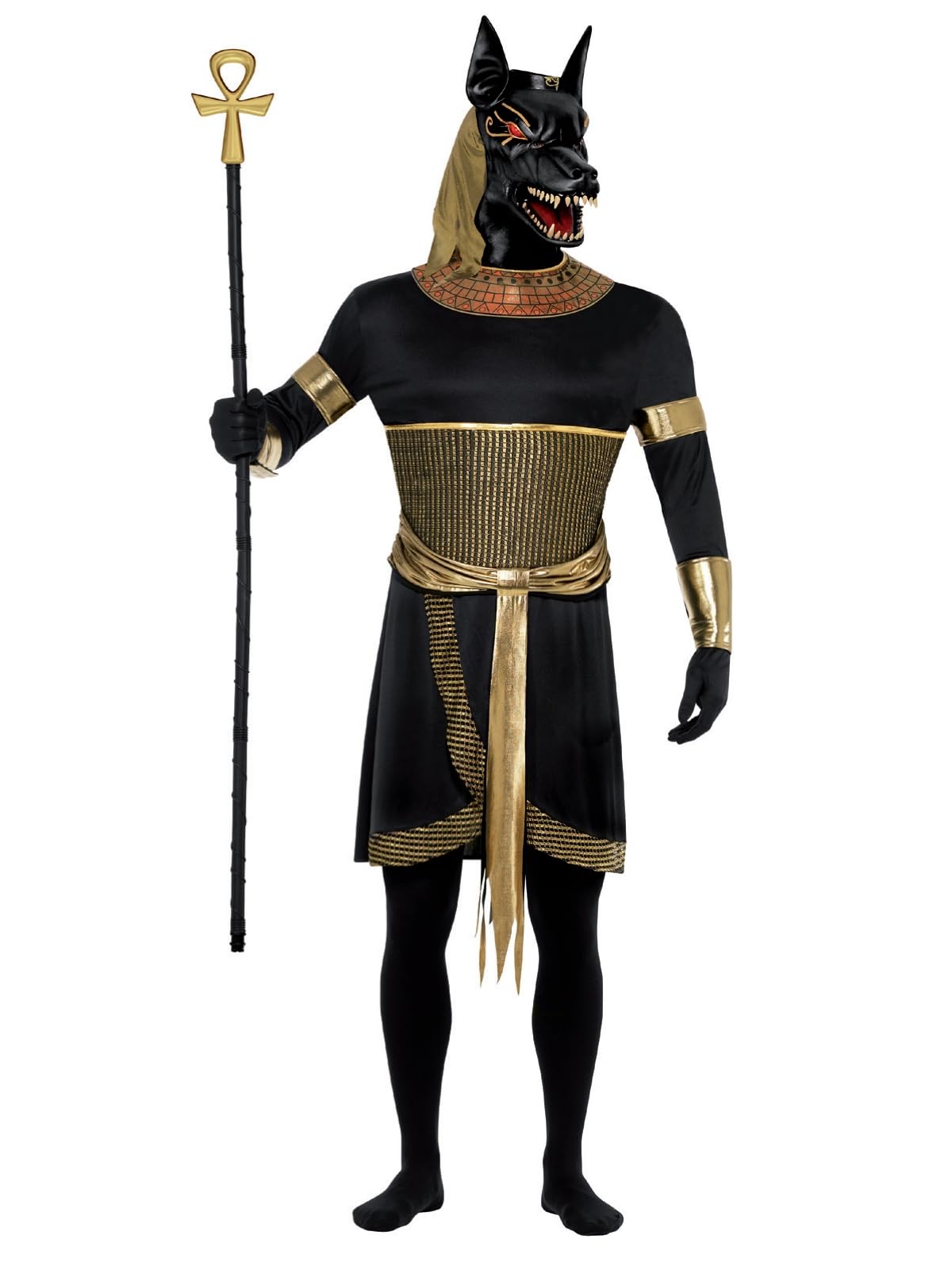 Smiffys Men's Anubis the Jackal Costume - Egyptian God Halloween Outfit for Cosplay & Theme Parties
