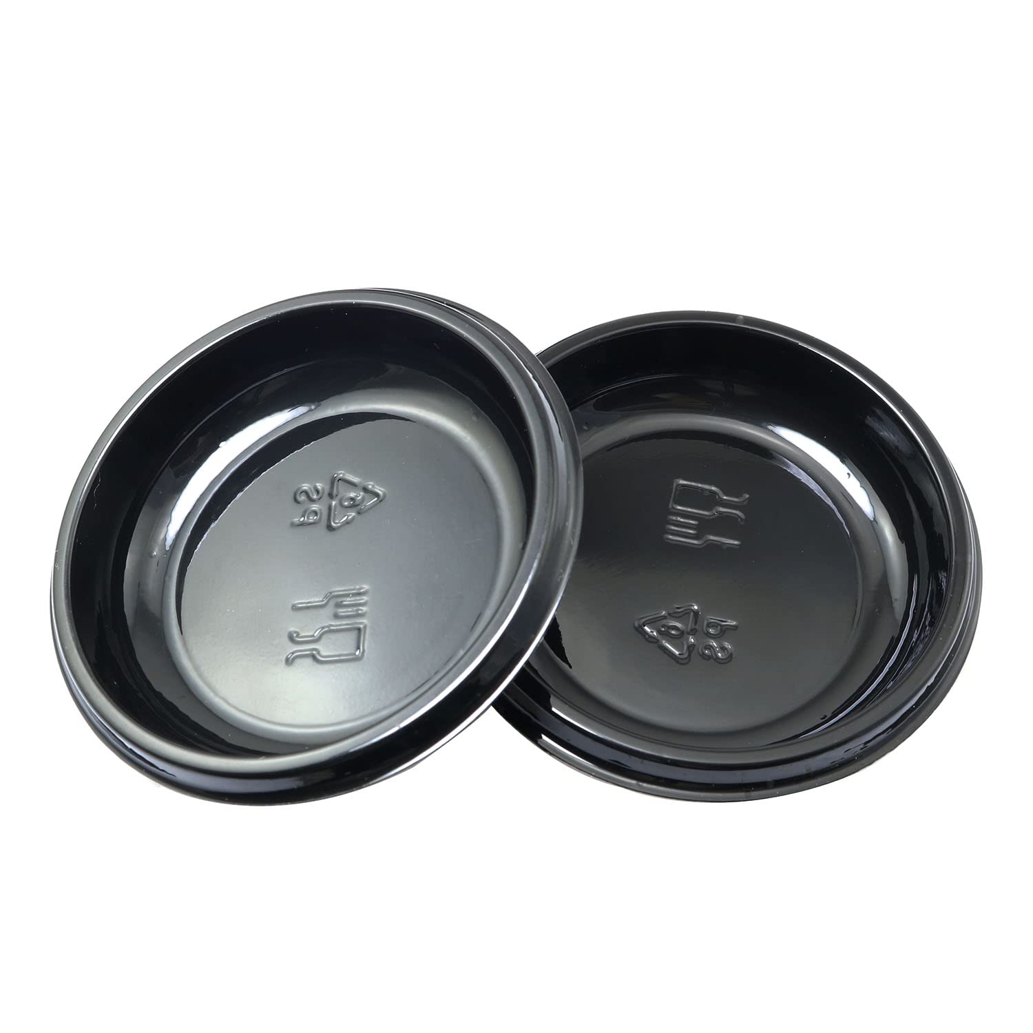 30-Pack Black Round Plastic Disposable Sauce Dishes - Small Dipping Bowls for Soy Sauce, Condiments, Soup & Seasoning - Perfect for Home, Restaurants, Parties & Catering Events