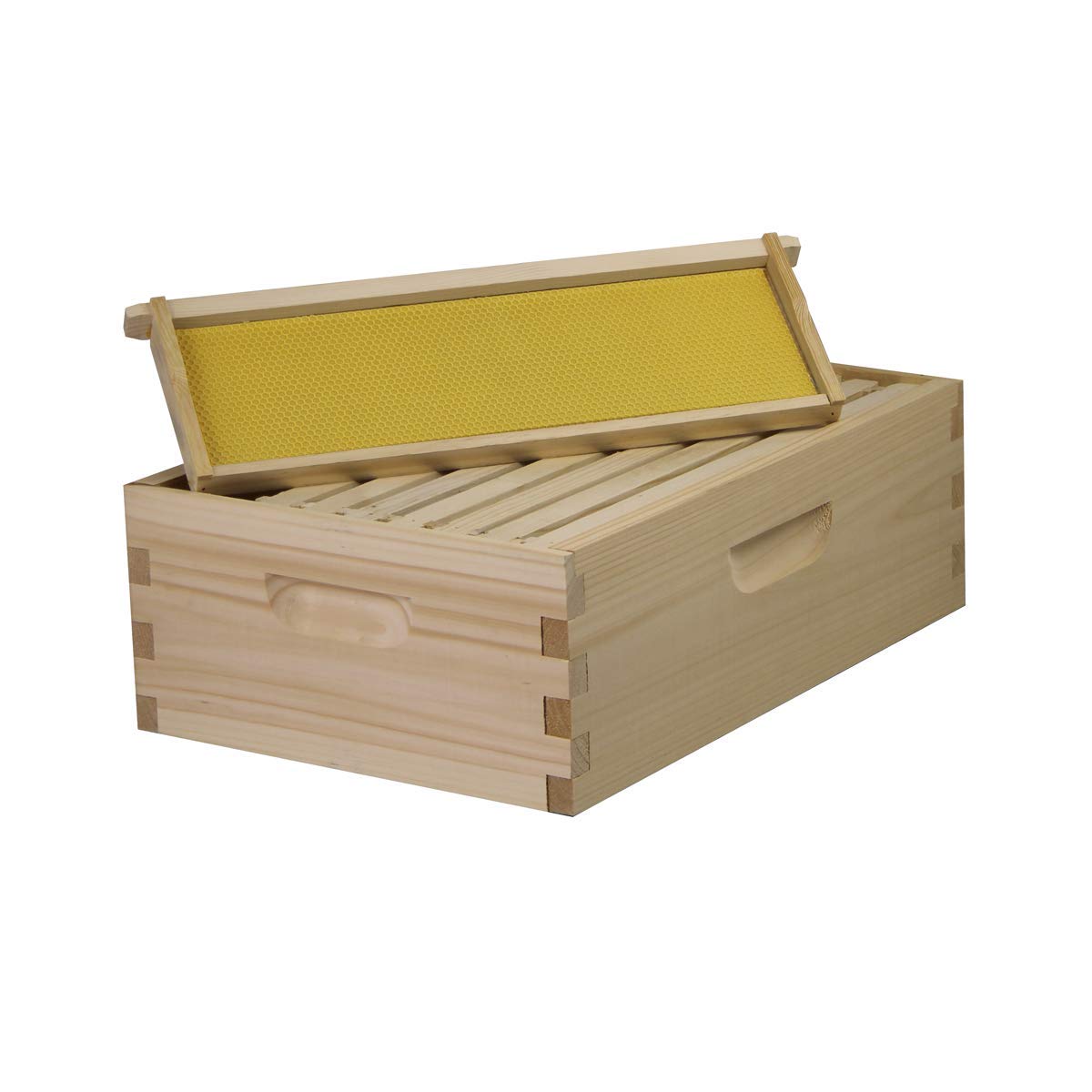Amish-Made Complete 8 Frame Langstroth Bee Hive Kit - 100% USA Crafted with 2 Deep & 1 Medium Boxes, Includes Frames & Foundations - Perfect for Beekeeping Beginners & Honey Production
