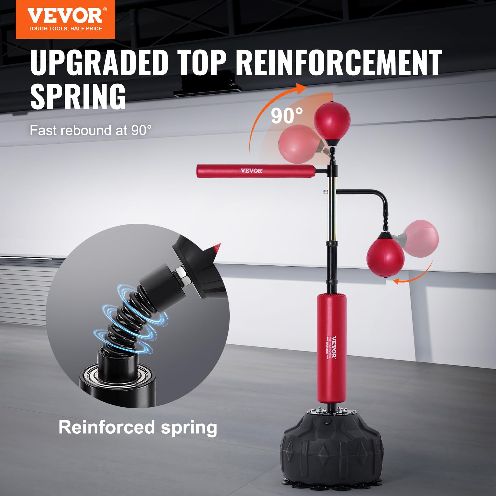 VEVOR Adjustable Free Standing Punching Bag with Stand & Boxing Gloves - Speed Reflex Trainer for Teens & Adults - Home Gym Workout Equipment for Boxing Training, Cardio & Fitness - Perfect for Basement, Garage or Backyard Training
