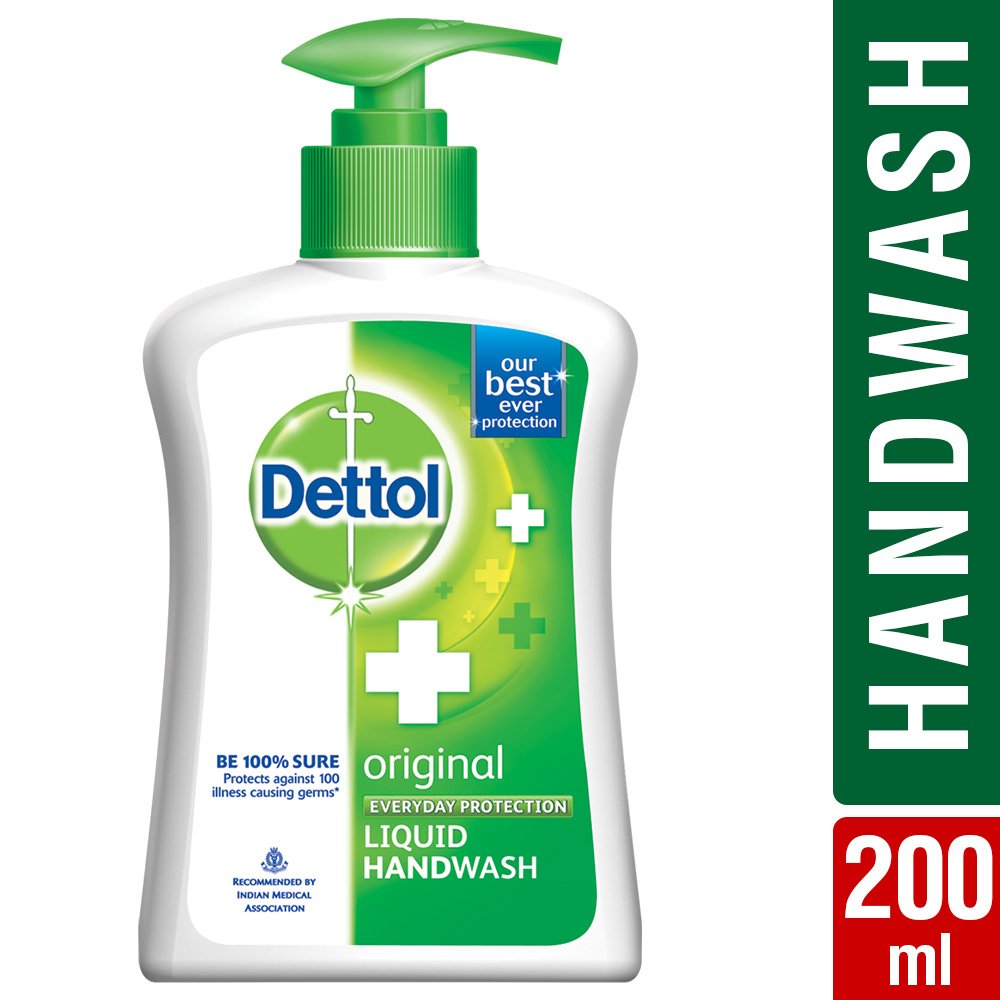 Dettol Original Liquid Hand Wash 200ml | Antibacterial Hand Soap | Kills 99.9% Germs | Moisturizing Formula | Ideal for Home, Kitchen & Bathroom Use