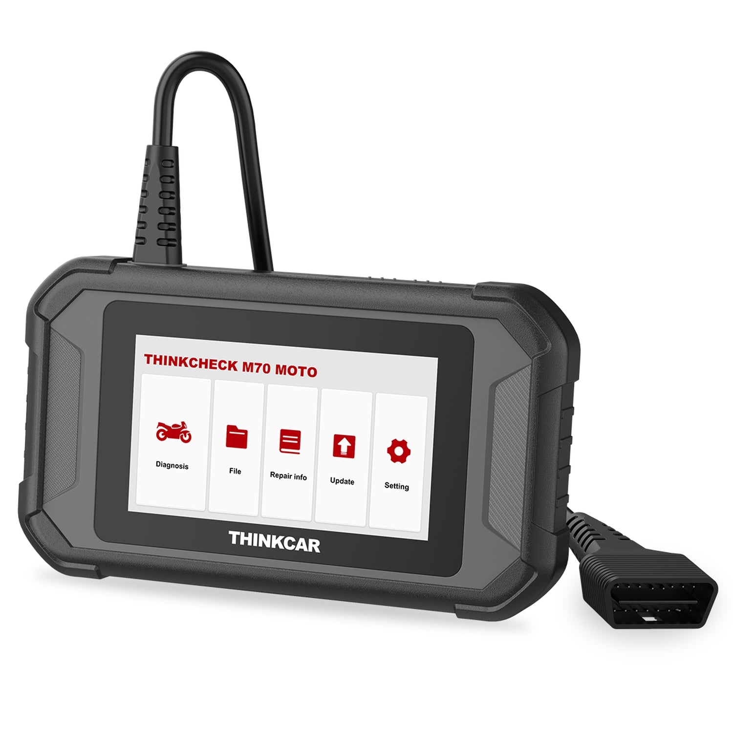 THINKCHECK M70 MOTO Motorcycle Diagnostic Tool - Plug & Play OBD2 Scanner for Harley, Honda, Kawasaki - Easy Fault Code Reader for Bike Maintenance & Repair