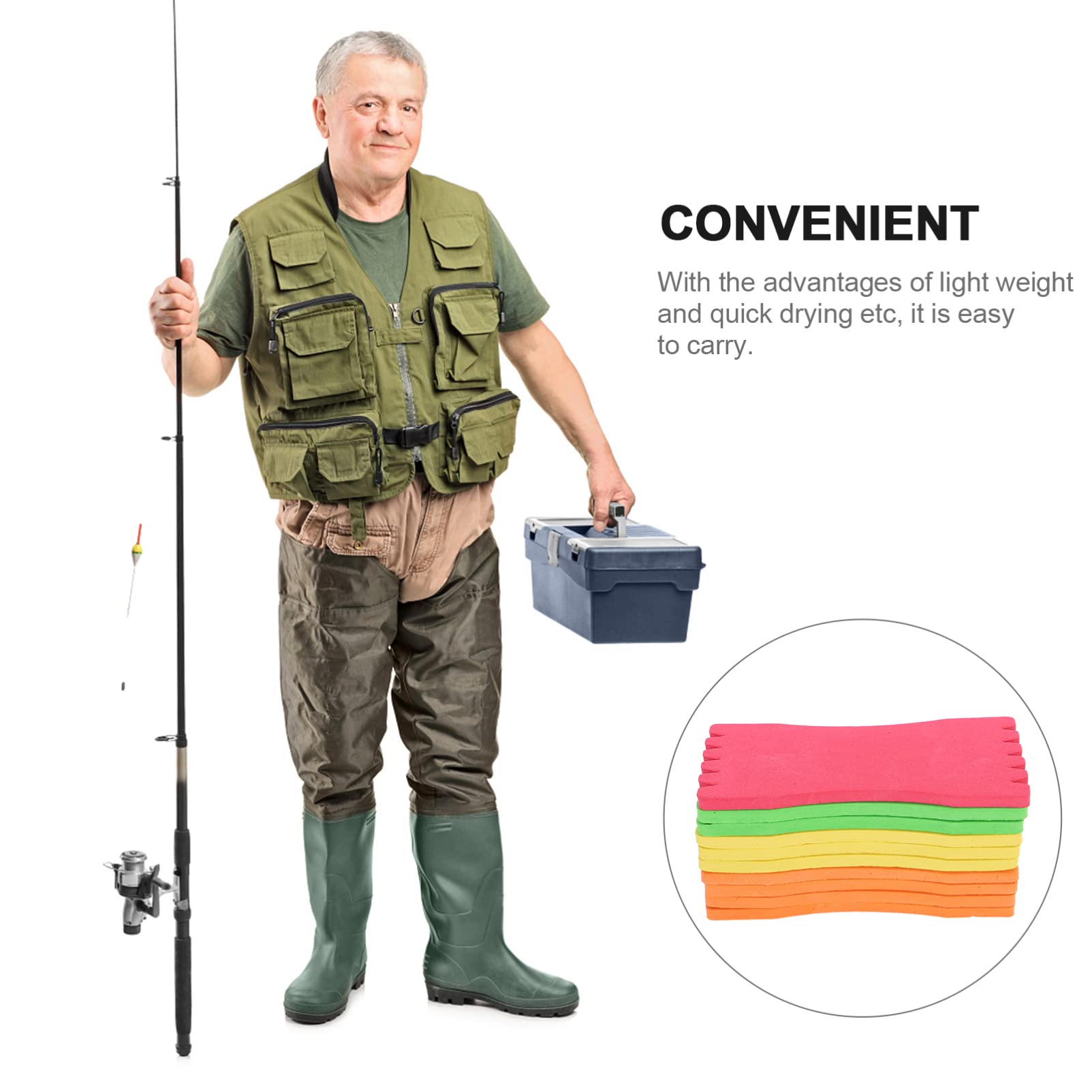 **Gatuida 10-Piece Foam Fishing Line Spool Board – Fishing Leader Wire Wrapped Holder & Hook Organizer – Ideal for Freshwater, Saltwater, and Ice Fishing**