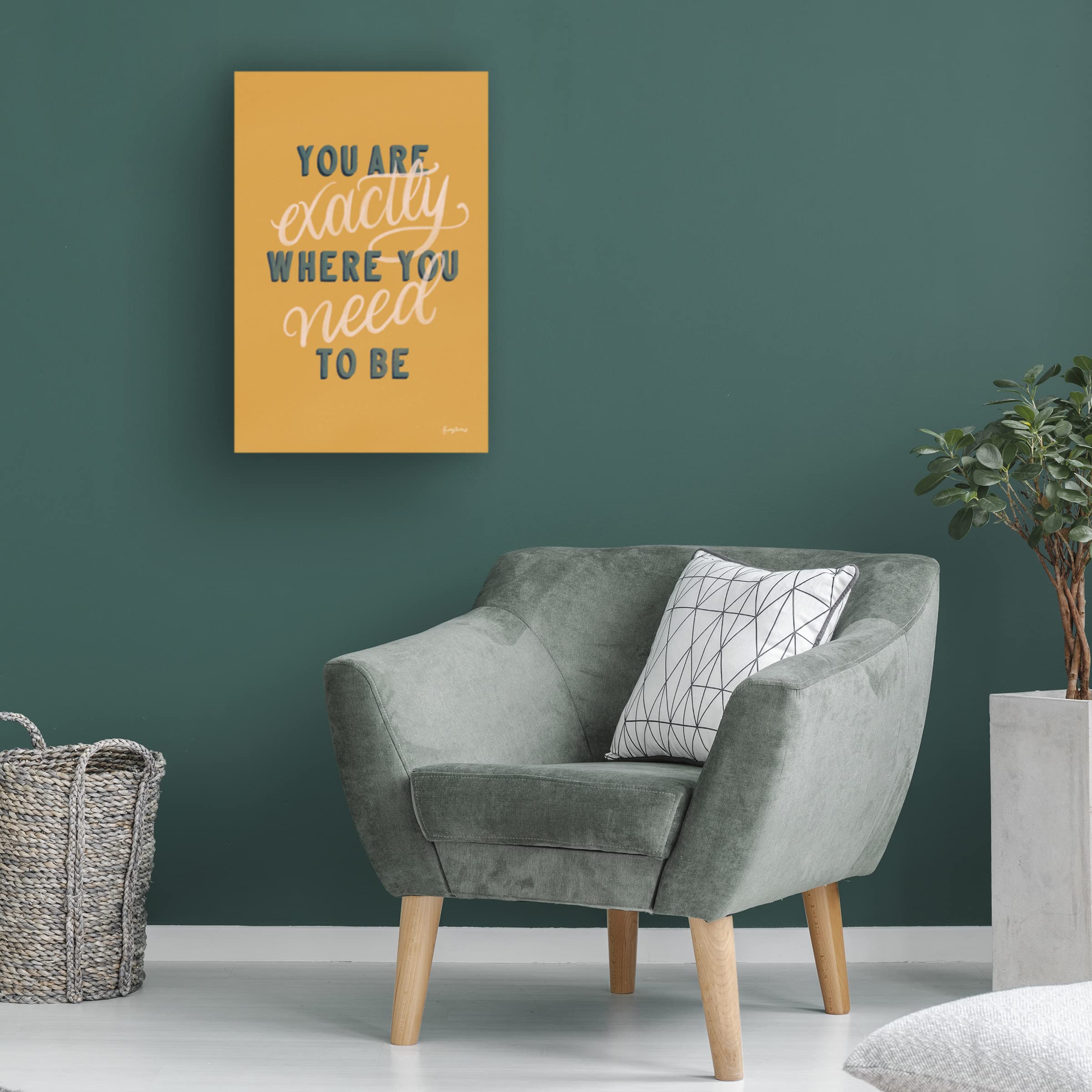 Becky Thorns 'You Are Exactly Where You Need to Be' Inspirational Canvas Wall Art - Perfect for Home Decor, Office & Meditation Spaces