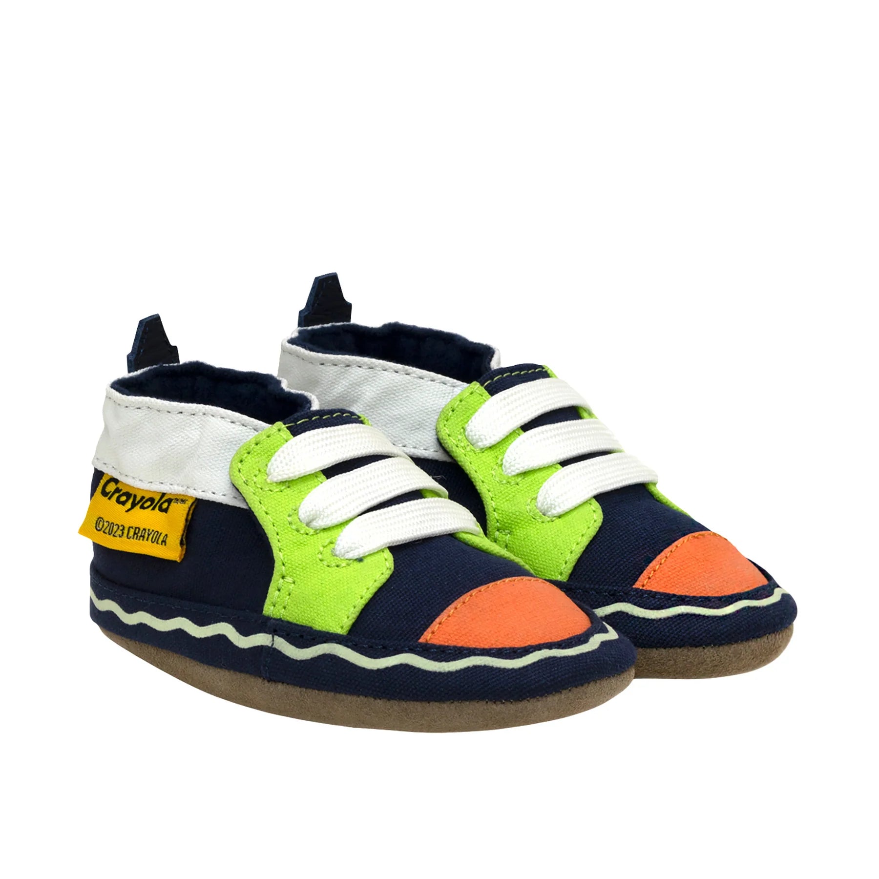 Robeez Crayola Glow With Kindness Soft Sole Baby Shoes - Comfortable & Lightweight First Walkers for Infants & Toddlers - Perfect for Indoor Play, First Steps & Special Occasions