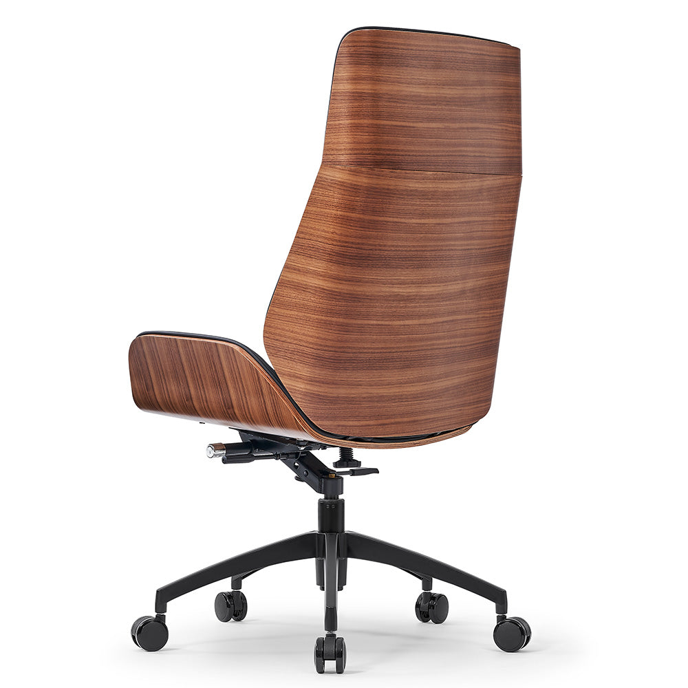Ergonomic TYLER High Back Office Chair with Walnut & Black Finish - Perfect for Home Office, Gaming, and Workspace Comfort