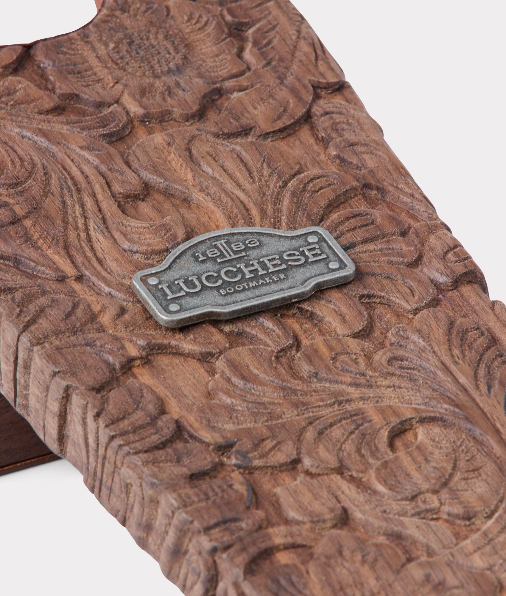 Premium Brown Leather Tooled Boot Jack - Easy Shoe Removal for Men & Women - Perfect for Western Boots, Work Boots & Outdoor Use