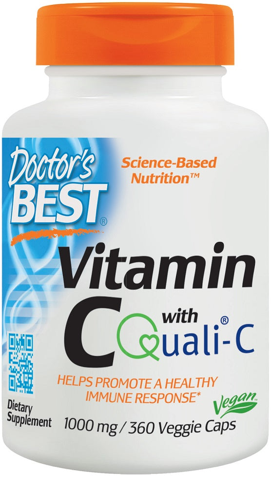 Doctor's Best Vitamin C 1000mg with Quali-C | 360 Vegan Capsules | Immune Support, Antioxidant & Skin Health Supplement | Daily Wellness for Adults