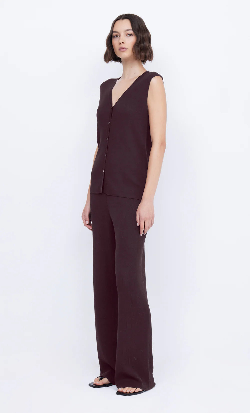 Amalfi Pants for Women - Comfortable Chocolate Brown High-Waisted Trousers for Work, Travel & Casual Wear