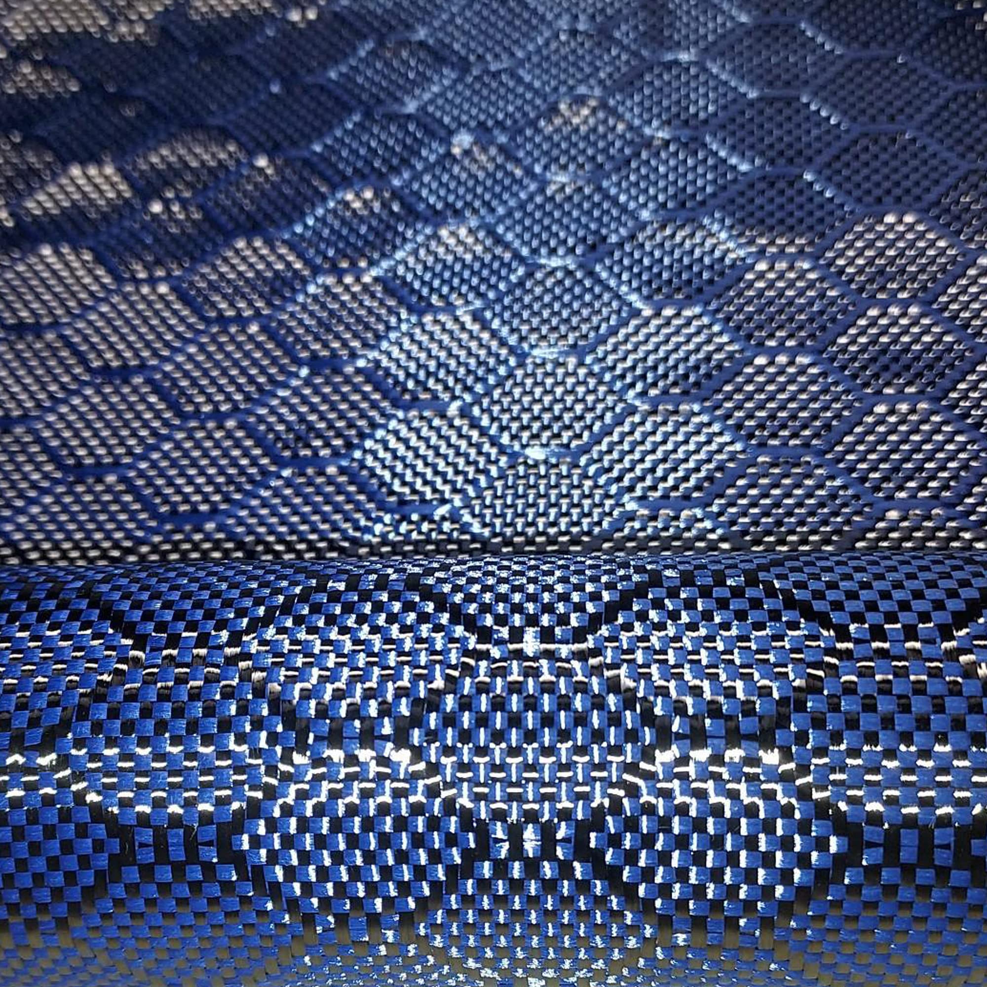 KARBXON 1 Meter Wide (39.8 in) Carbon Fiber Beehive Weave Fabric - Blue 3K 240g/meter - 5 ft to 10 ft Rolls - Advanced Tech Fiber Cloth for Repair, DIY Projects, Automotive & Marine Applications