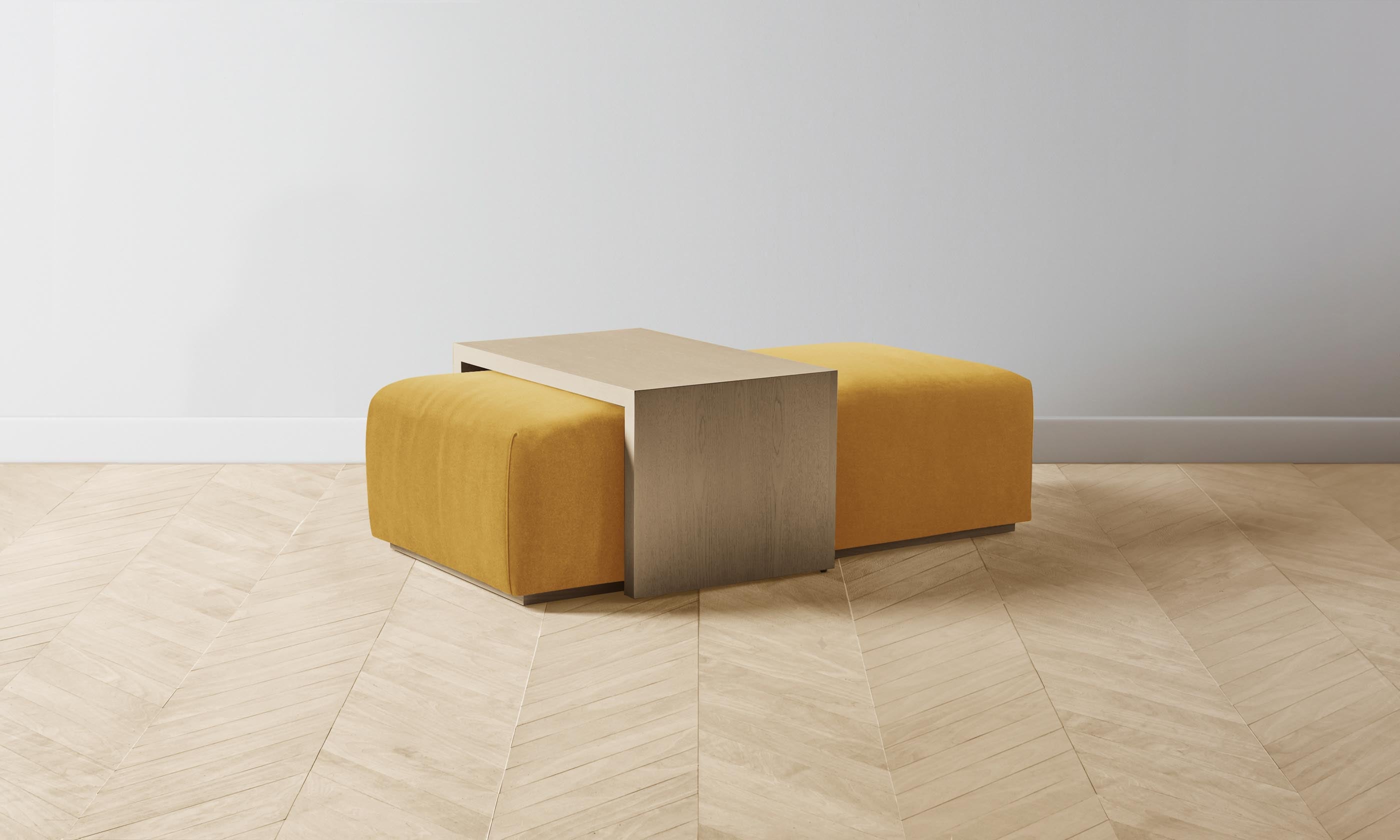 The Bowery Ottoman - Luxurious Mohair Upholstery in Amber | Perfect for Living Room, Bedroom & Lounge Decor