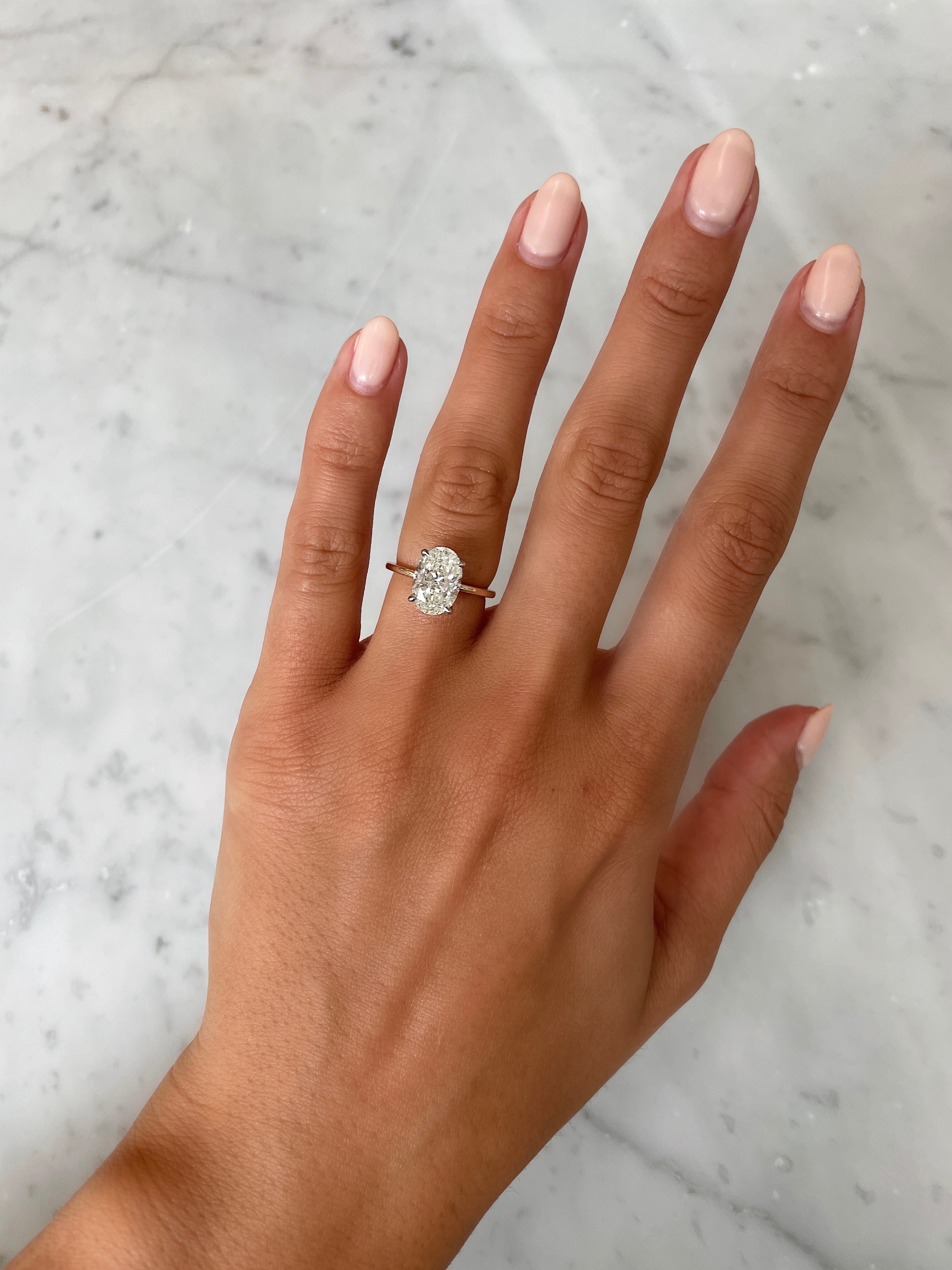 2.50 Carat Oval Cut Diamond Engagement Ring with Whisper Thin Hidden Halo - Perfect for Proposals, Anniversaries & Special Occasions