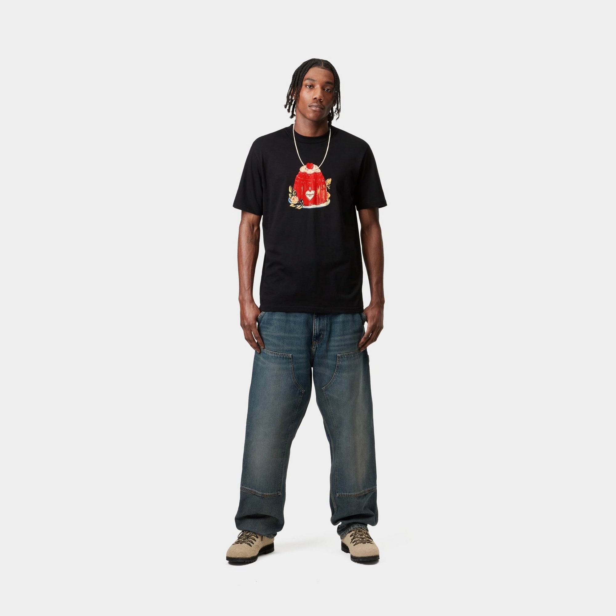 Premium Cotton Pudding Print T-Shirt for Men & Women - Soft & Comfortable Black Tee - Perfect for Casual Wear, Outings & Gifts