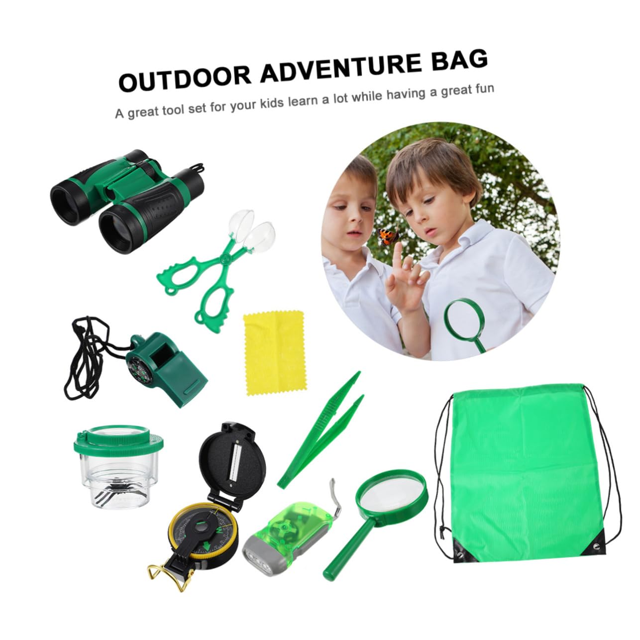 BESPORTBLE Kids Outdoor Adventure Kit - Complete Camping Gear Set for Kids, Includes Explorer Tools & Camping Toys - Perfect for Backyard Camping, Hiking & Outdoor Exploration
