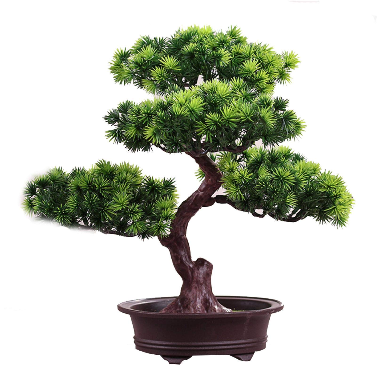 Artificial Bonsai Tree - Realistic Simulation Pine Tree Potted Plant for Office Desk, Home Decor & Zen Garden | Fake Green Plants for DIY Decoration, Desktop Display & Meditation Spaces
