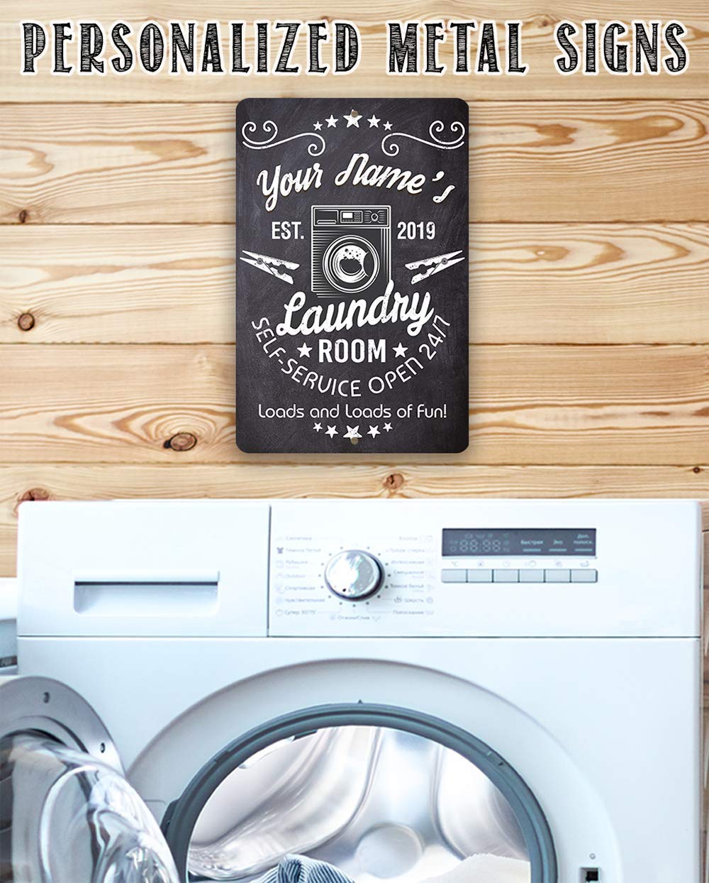 Personalized Metal Laundry Room Sign - Funny & Custom Laundry Decor for Home - Perfect for Laundry Room Wall Decor, Housewarming Gifts & Farmhouse Style Homes