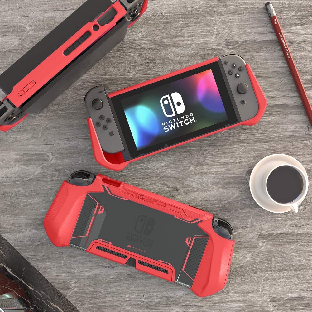 Mumba Protective Case for Nintendo Switch [Blade] - Ergonomic TPU Grip Cover Compatible with Nintendo Switch Console & Joy-Con Controllers (Red) - Perfect for Gaming, Travel, and Handheld Play