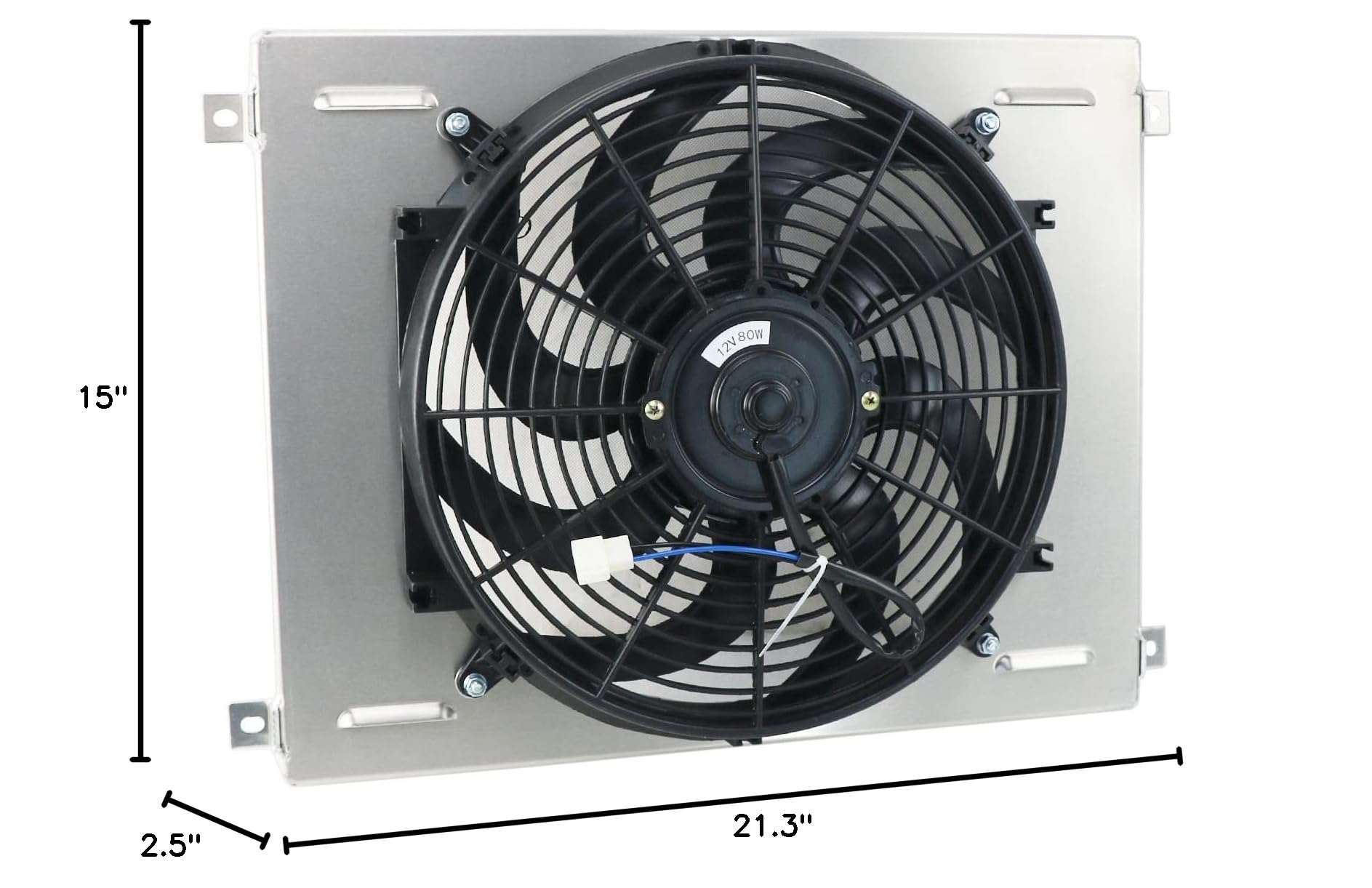 Aluminum Radiator Shroud with 14 Inch Fan for 1963-1970 Ford Country Sedan, Squire, Fairlane, Falcon, Galaxie, LTD, Mustang, Torino & 1967-1968 Mercury Cougar - Fits 4.7L 5.0L 6.4L 7.0L Engines - Perfect for Engine Cooling & Performance Upgrades